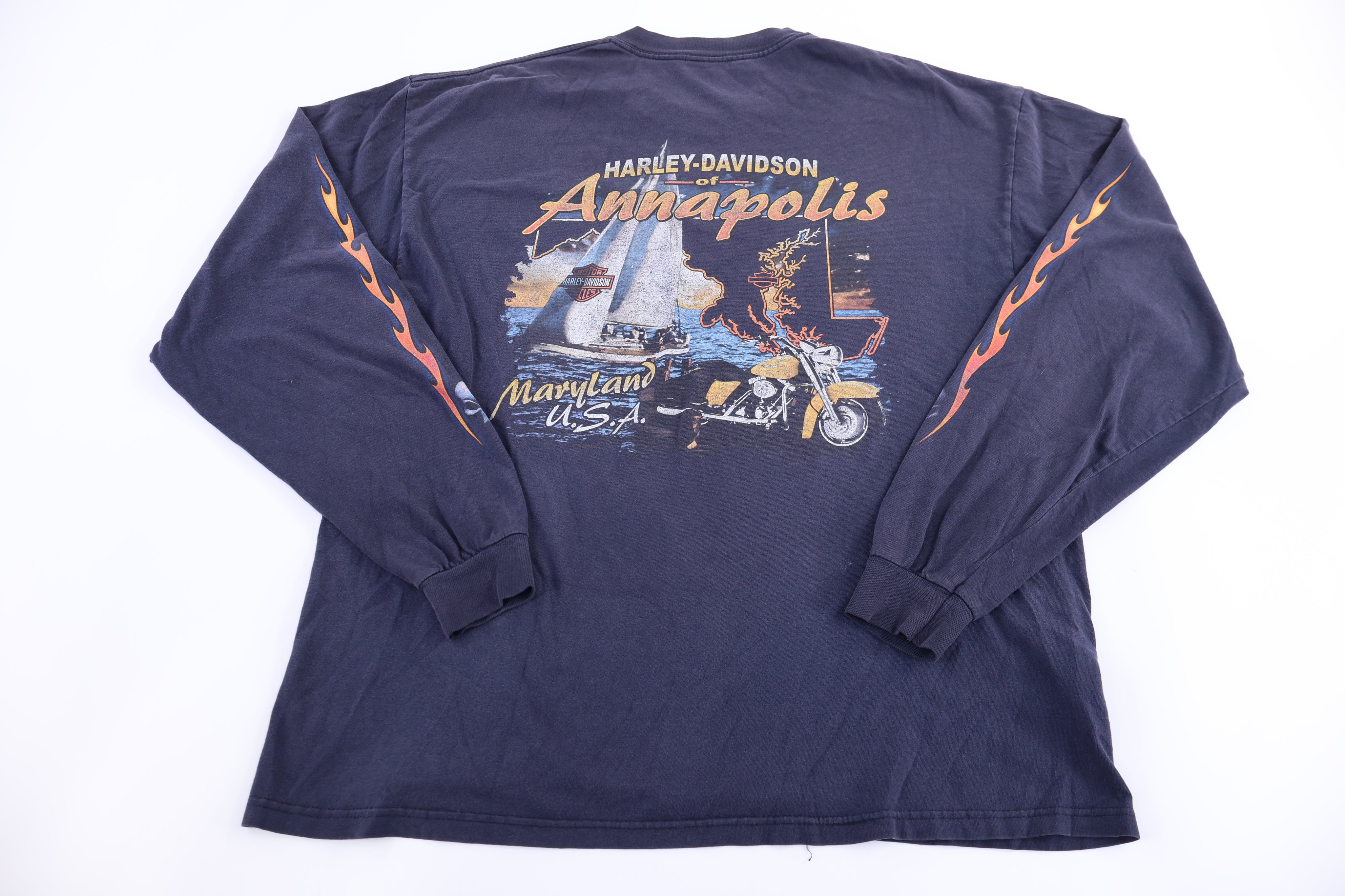 Harley Davidson Motorcycles Maryland Flames LS T-shirt