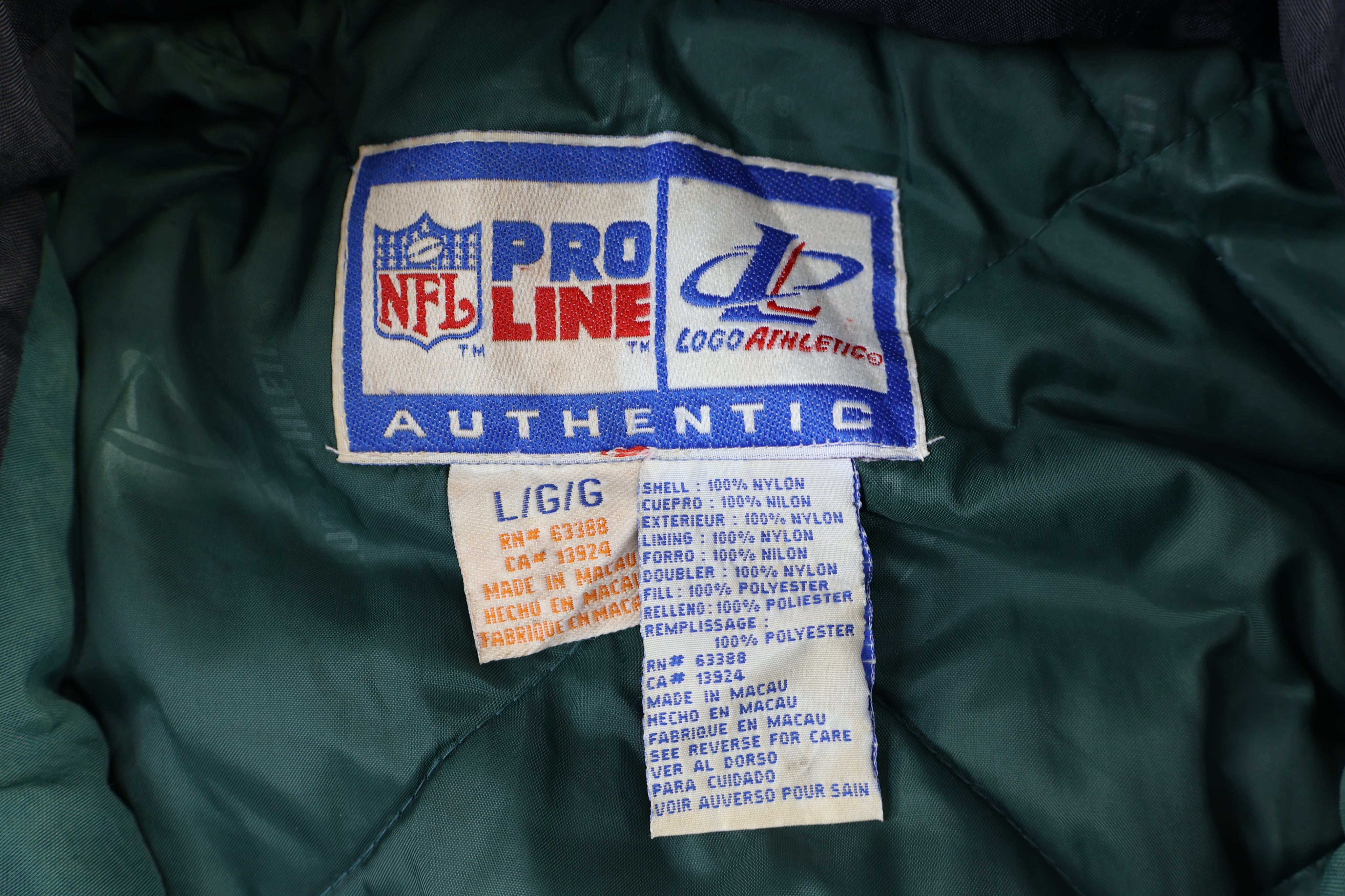 Vintage Green Bay Packers Football Full Zip Puffer Jacket