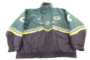 Vintage Green Bay Packers Football Full Zip Puffer Jacket
