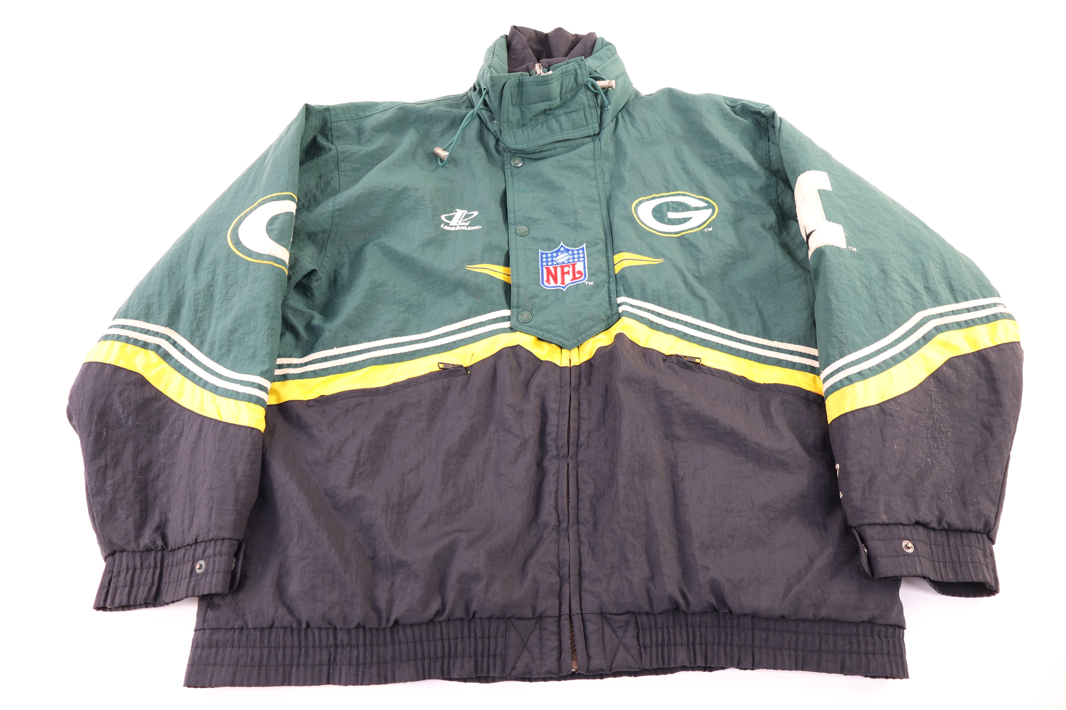 Vintage Green Bay Packers Football Full Zip Puffer Jacket