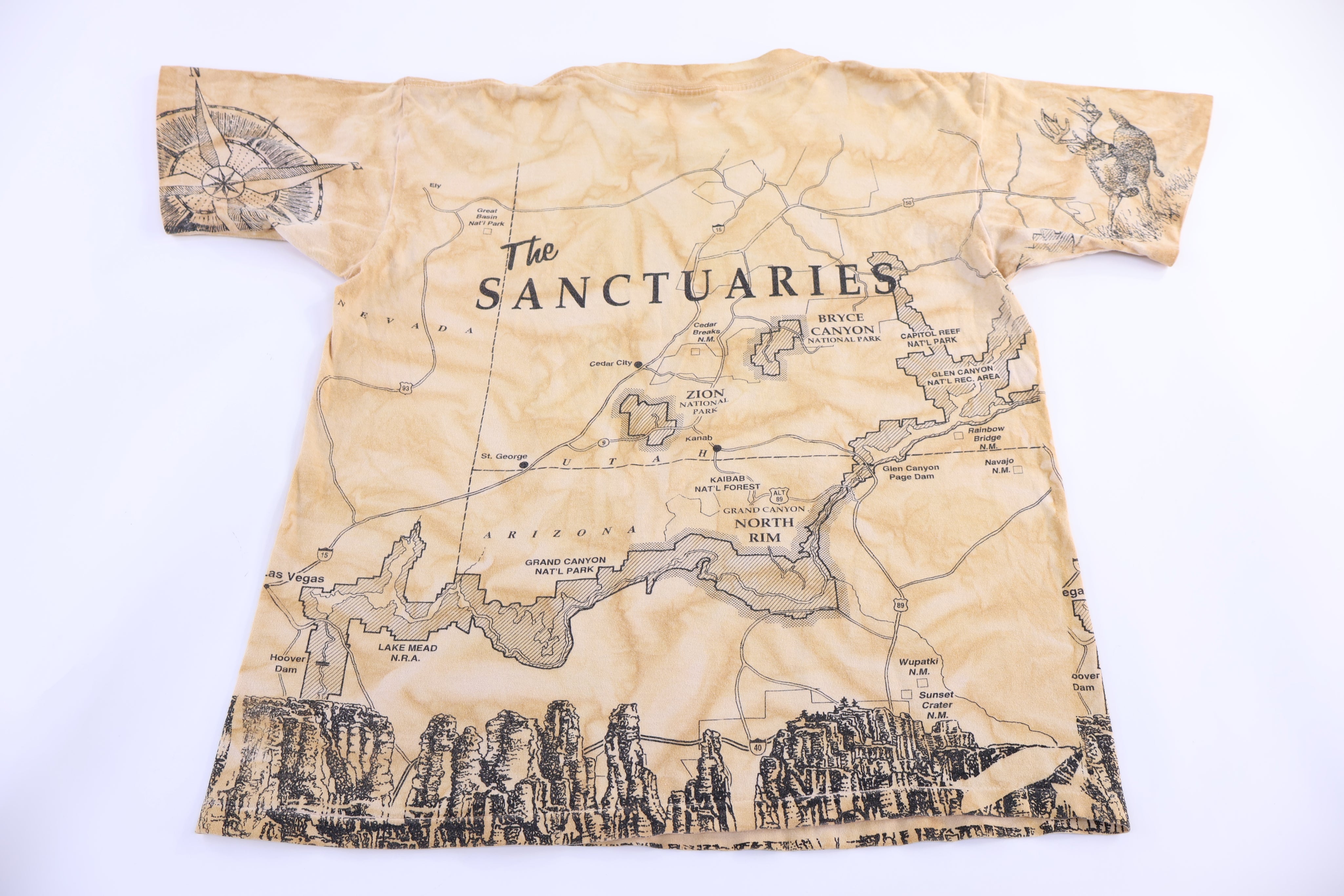 90's The Sanctuaries All Over Graphic T-shirt
