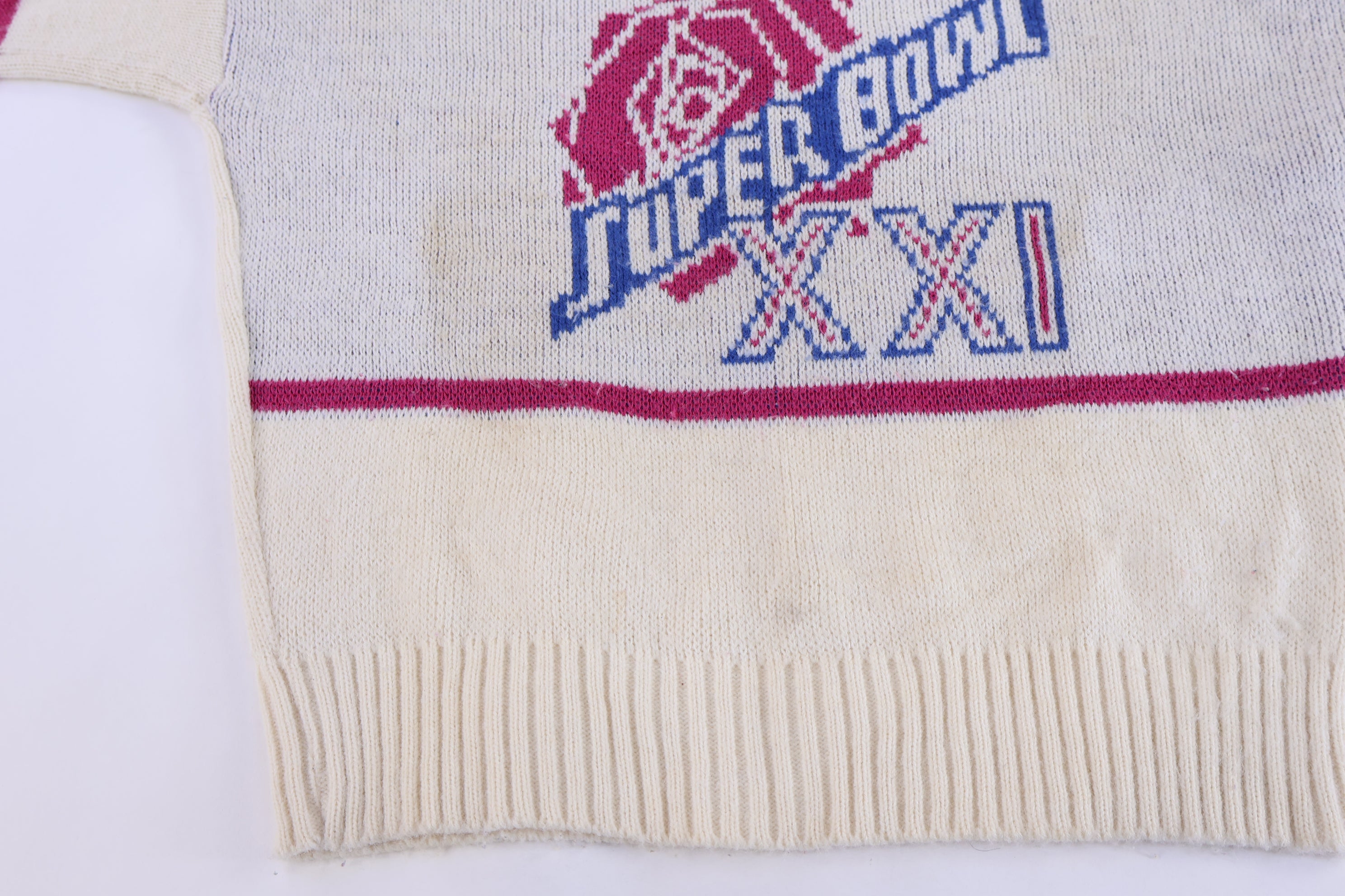 1987 Super Bowl Football Knit Sweater