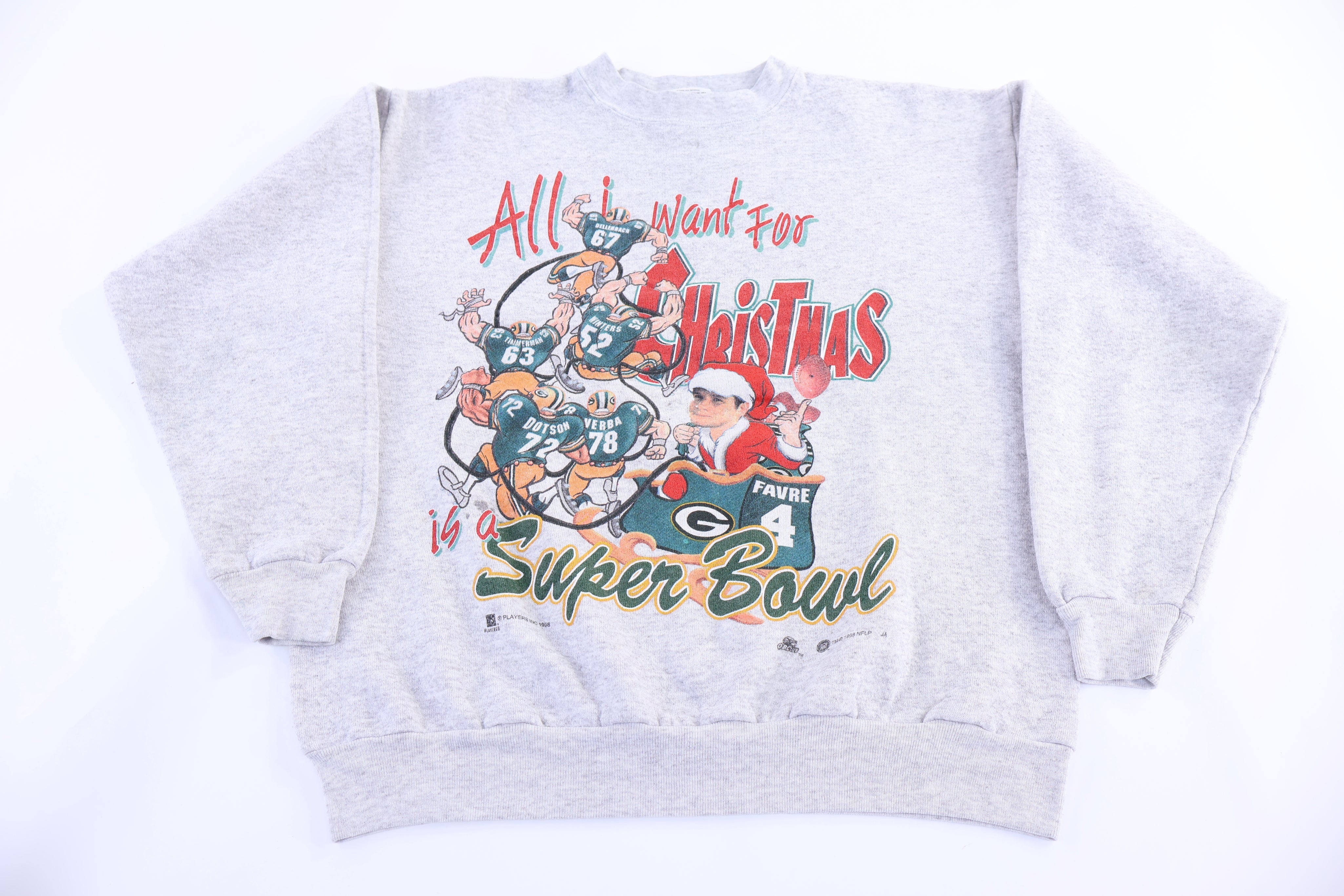 90's Green Bay Packers All I Want For Christmas Is A Superbowl Sweatshirt