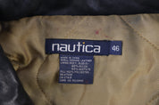 90's Nautica Black Leather Full Zip Jacket
