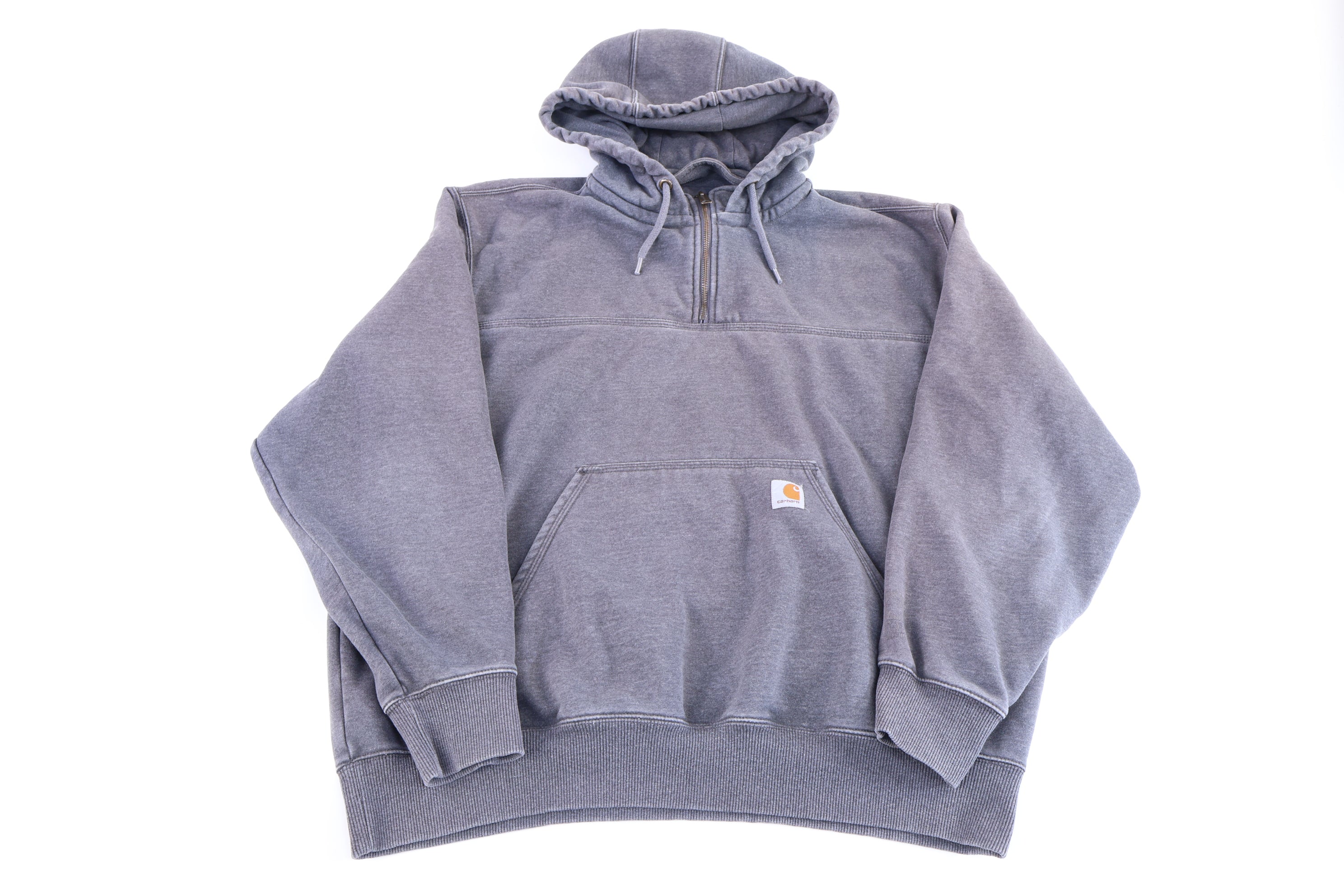 Carhartt Logo Patch Grey Pullover Hoodie