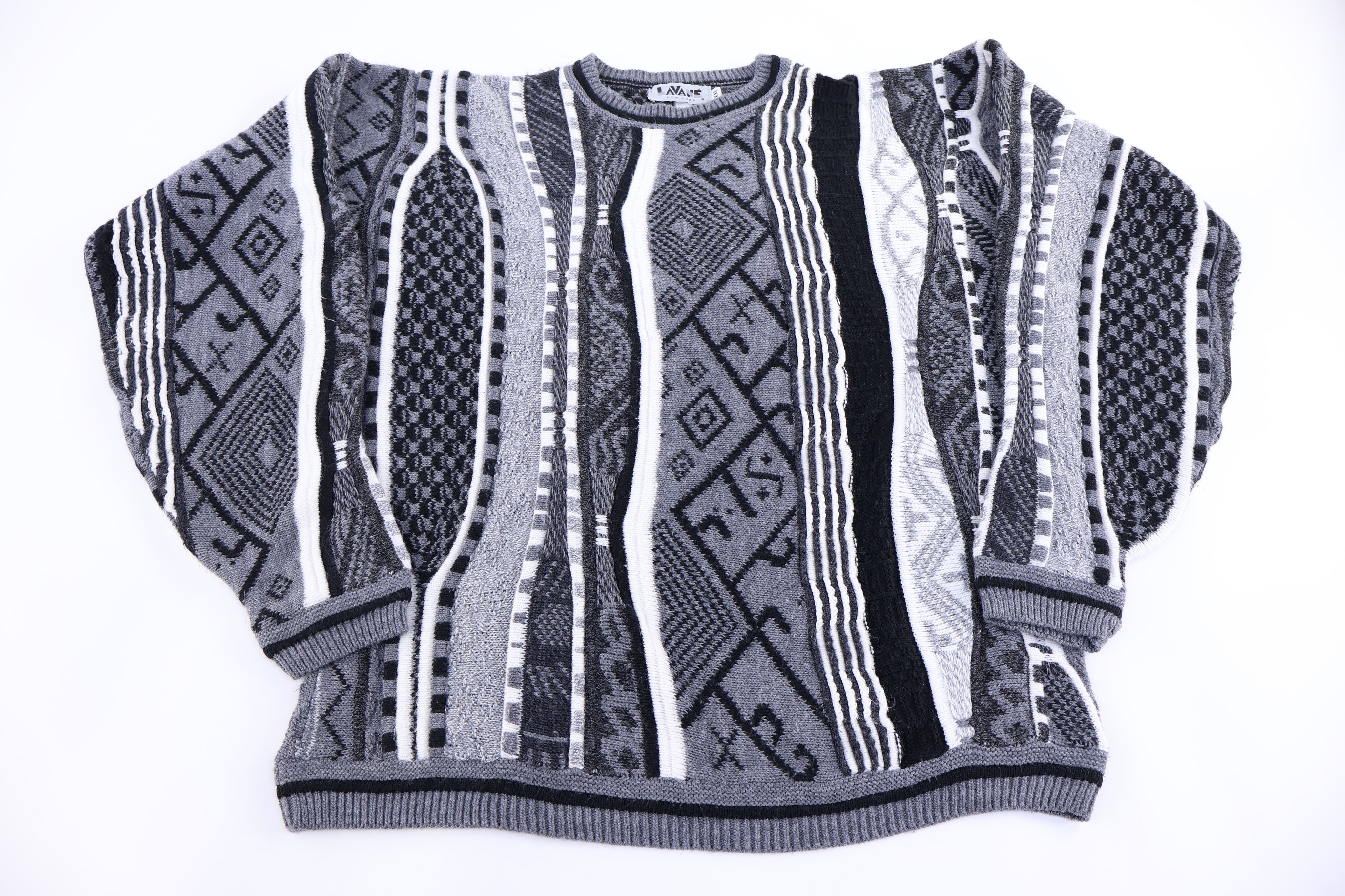 90's Lavane New York Black & White Knit Sweater