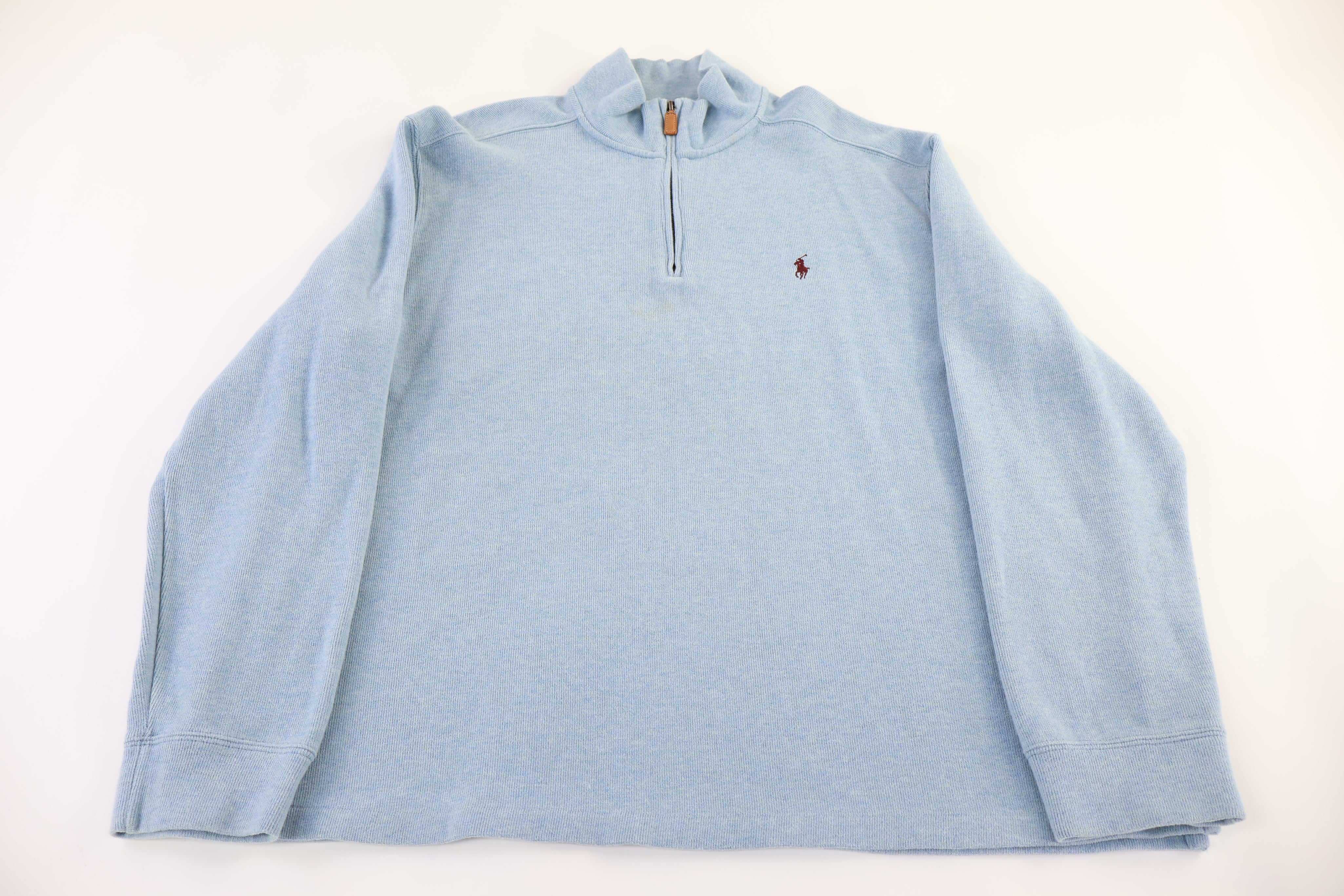 Polo by Ralph Lauren Embroidered Logo Blue Quarter Zip Sweater
