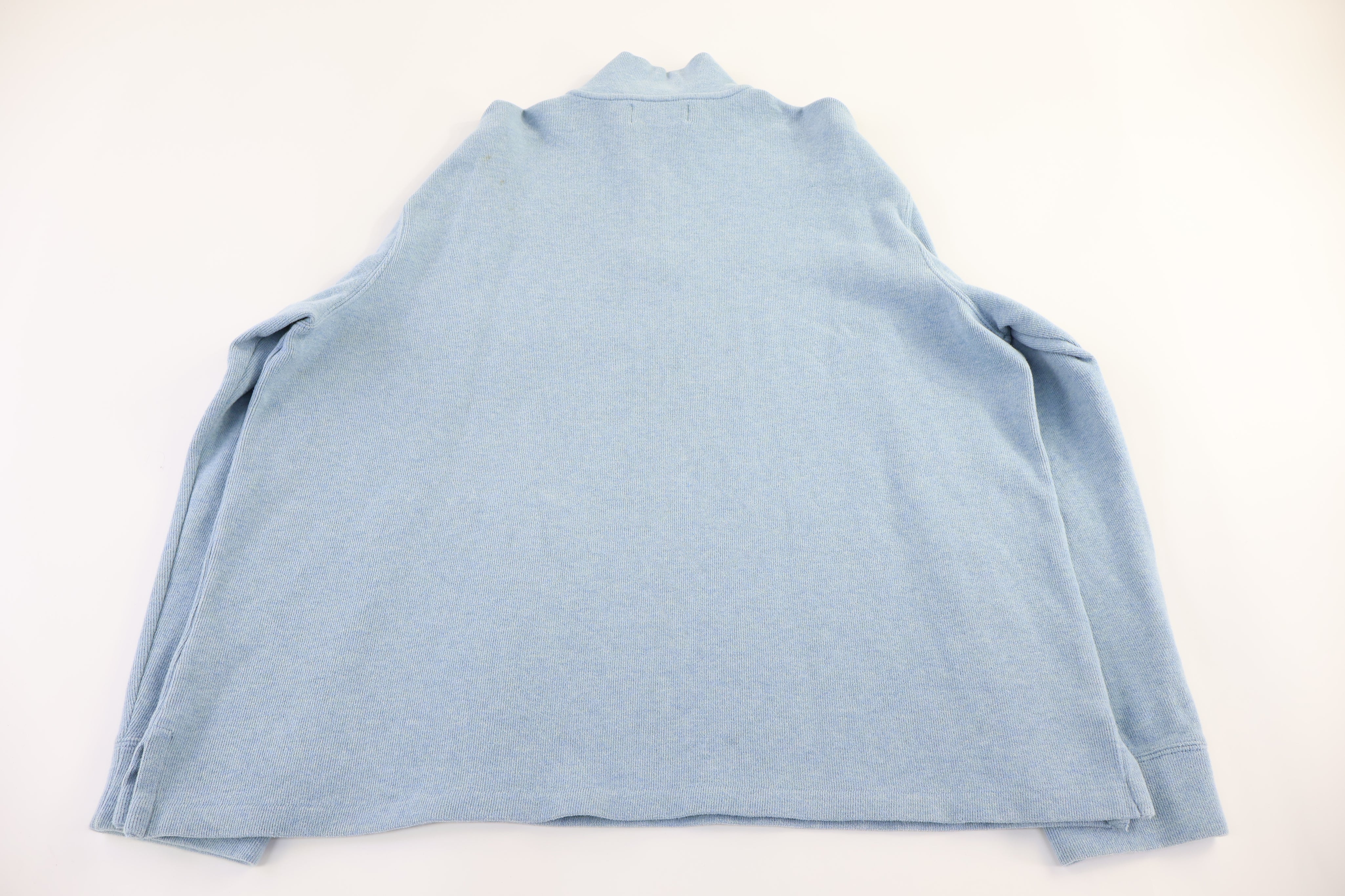 Polo by Ralph Lauren Embroidered Logo Blue Quarter Zip Sweater