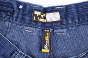 Y2K Raw Blue Dark Wash Denim Shorts