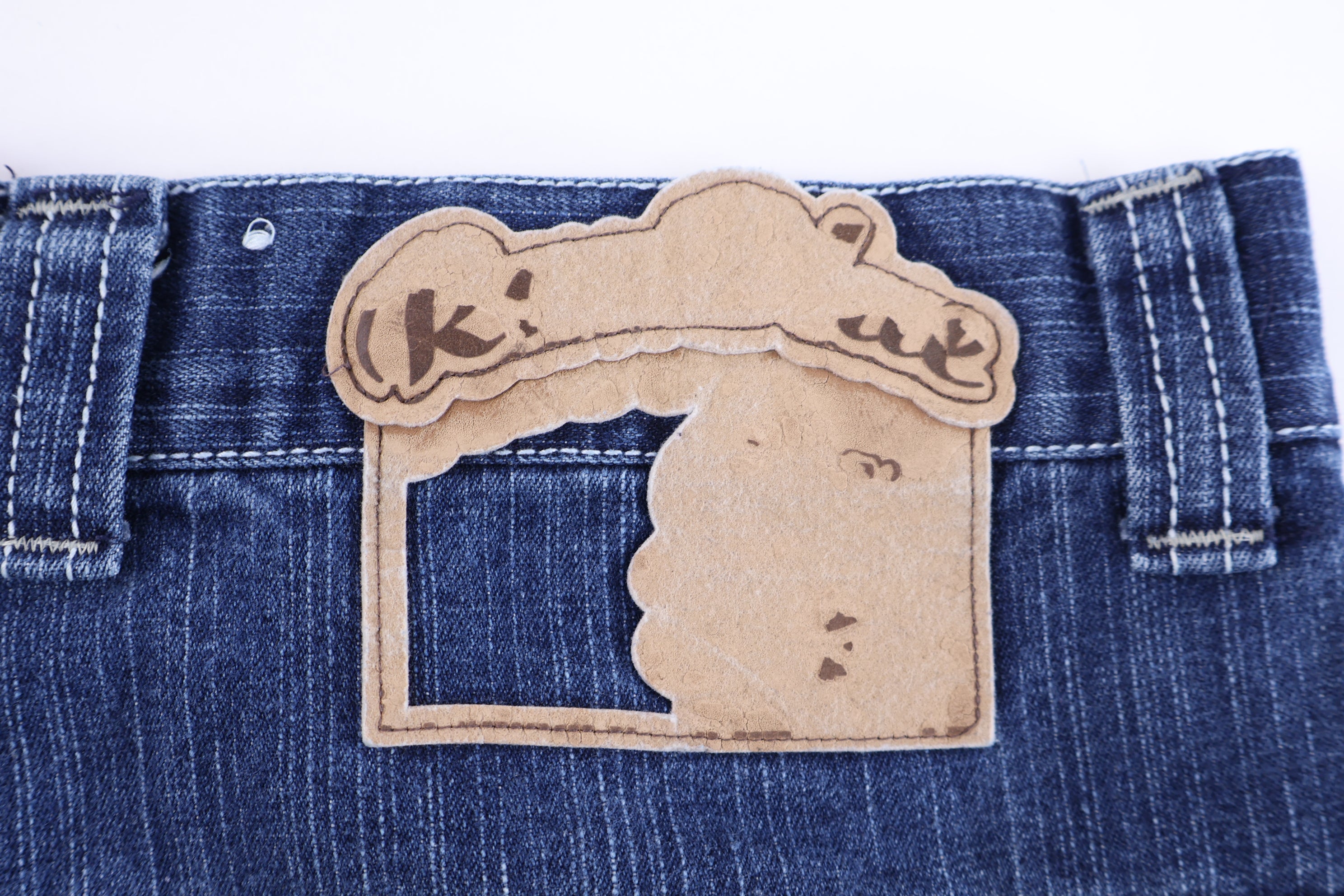 Y2K Raw Blue Dark Wash Denim Shorts
