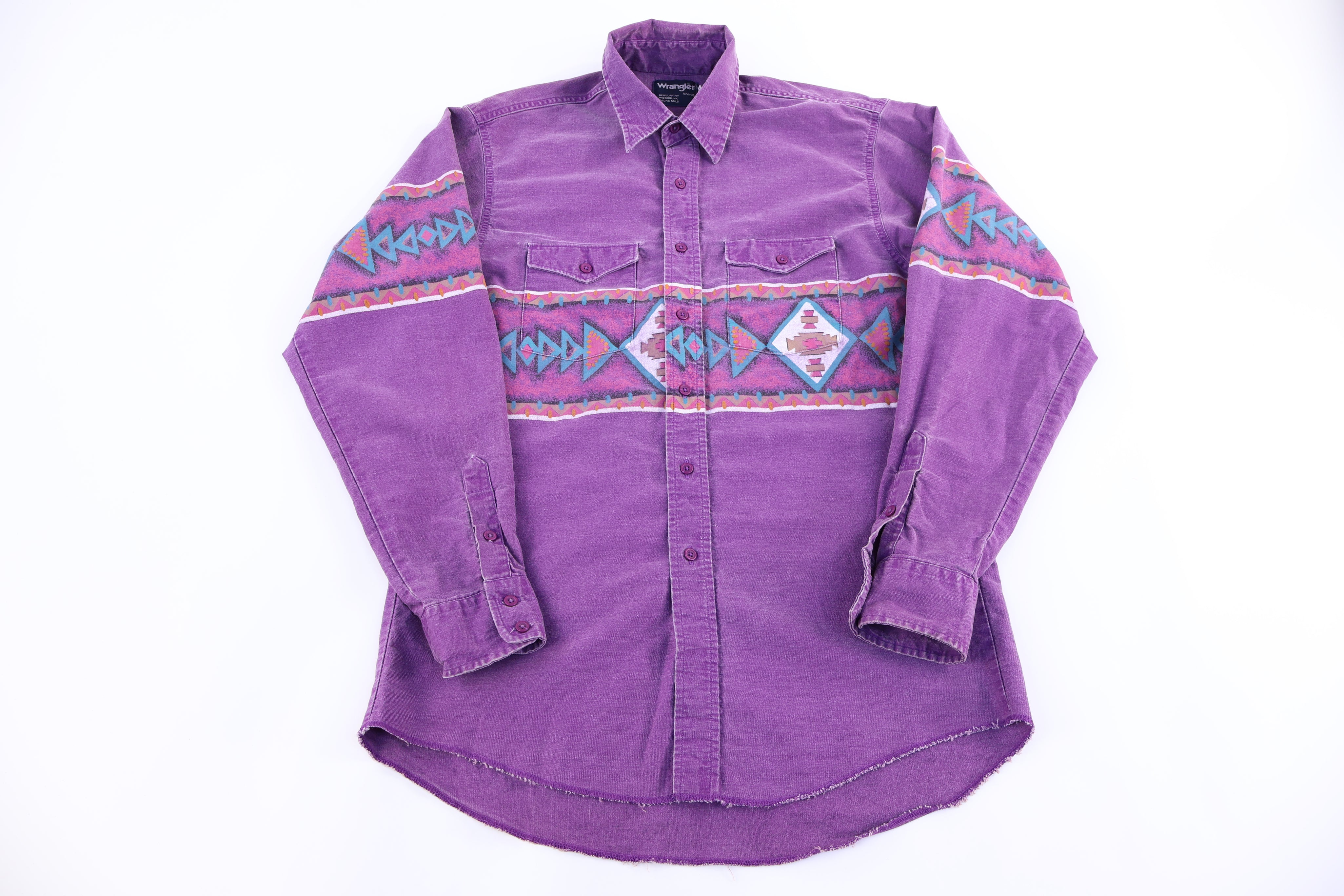 90's Wrangler Western Pattern LS Button Down