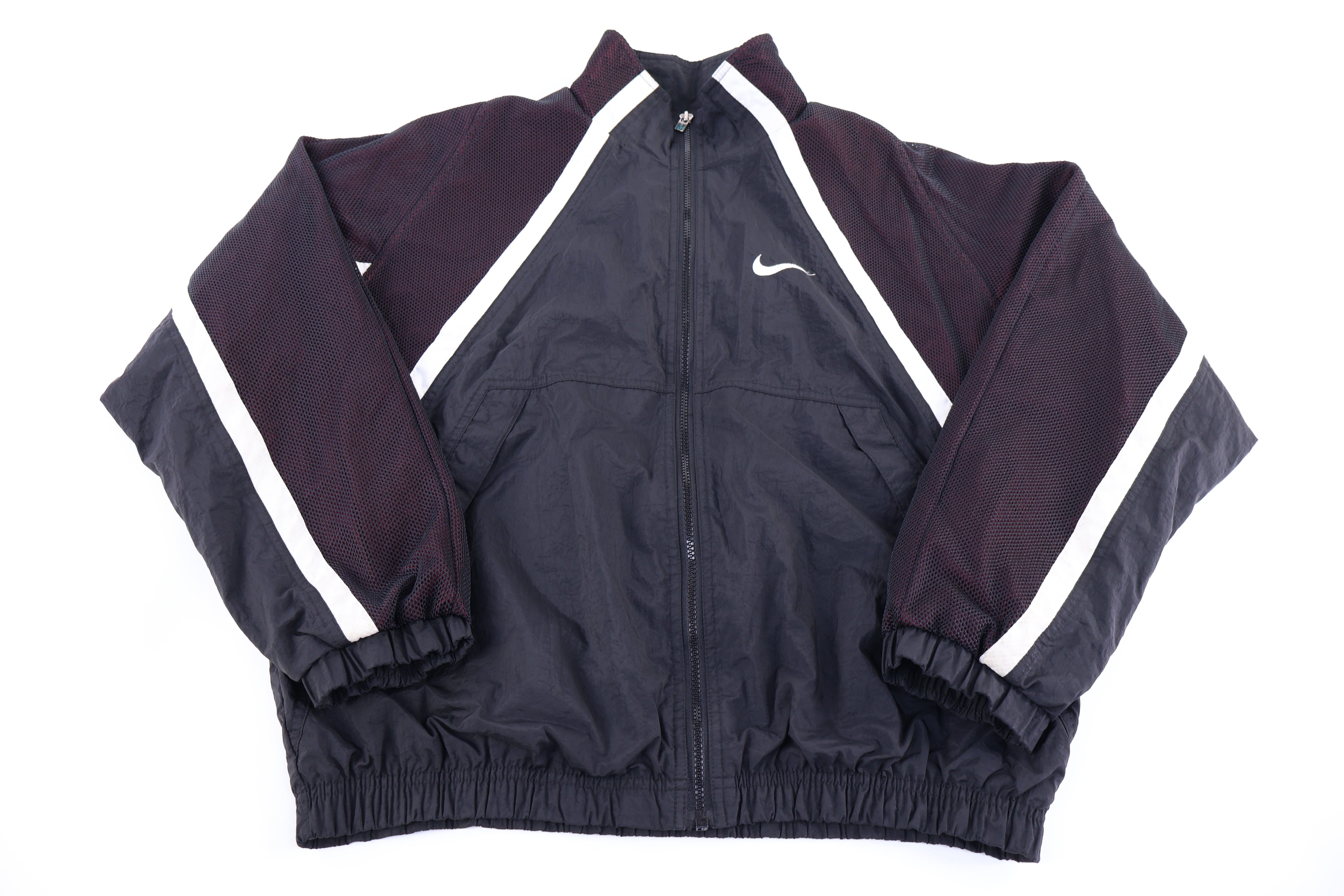 90's Nike Embroidered Logo Black & White Full Zip Jacket