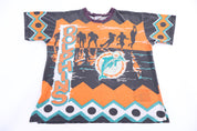 90's Miami Dolphins Football All Over Graphic T-shirt