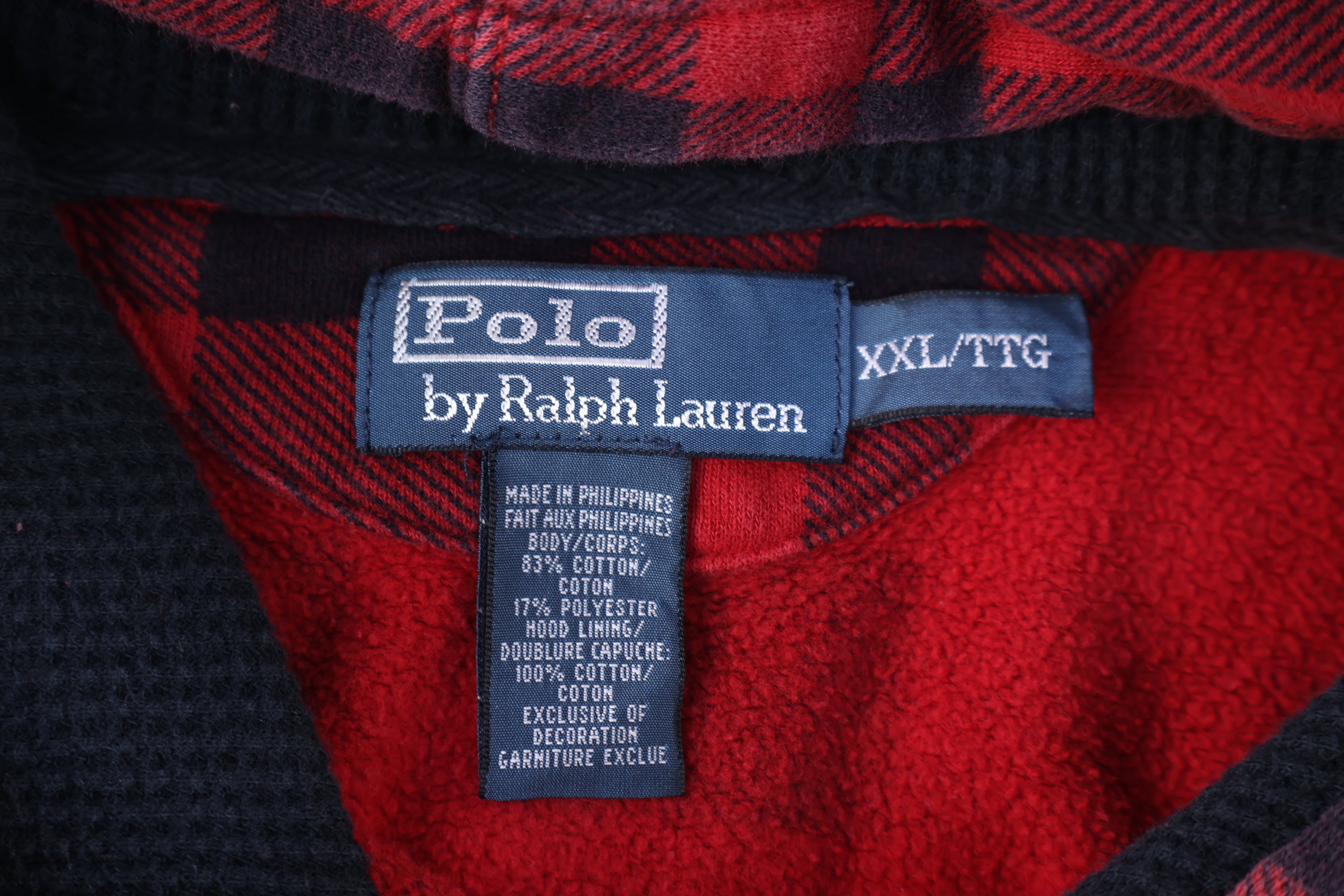 Polo by Ralph Lauren Black & Red Plaid Pullover Hoodie