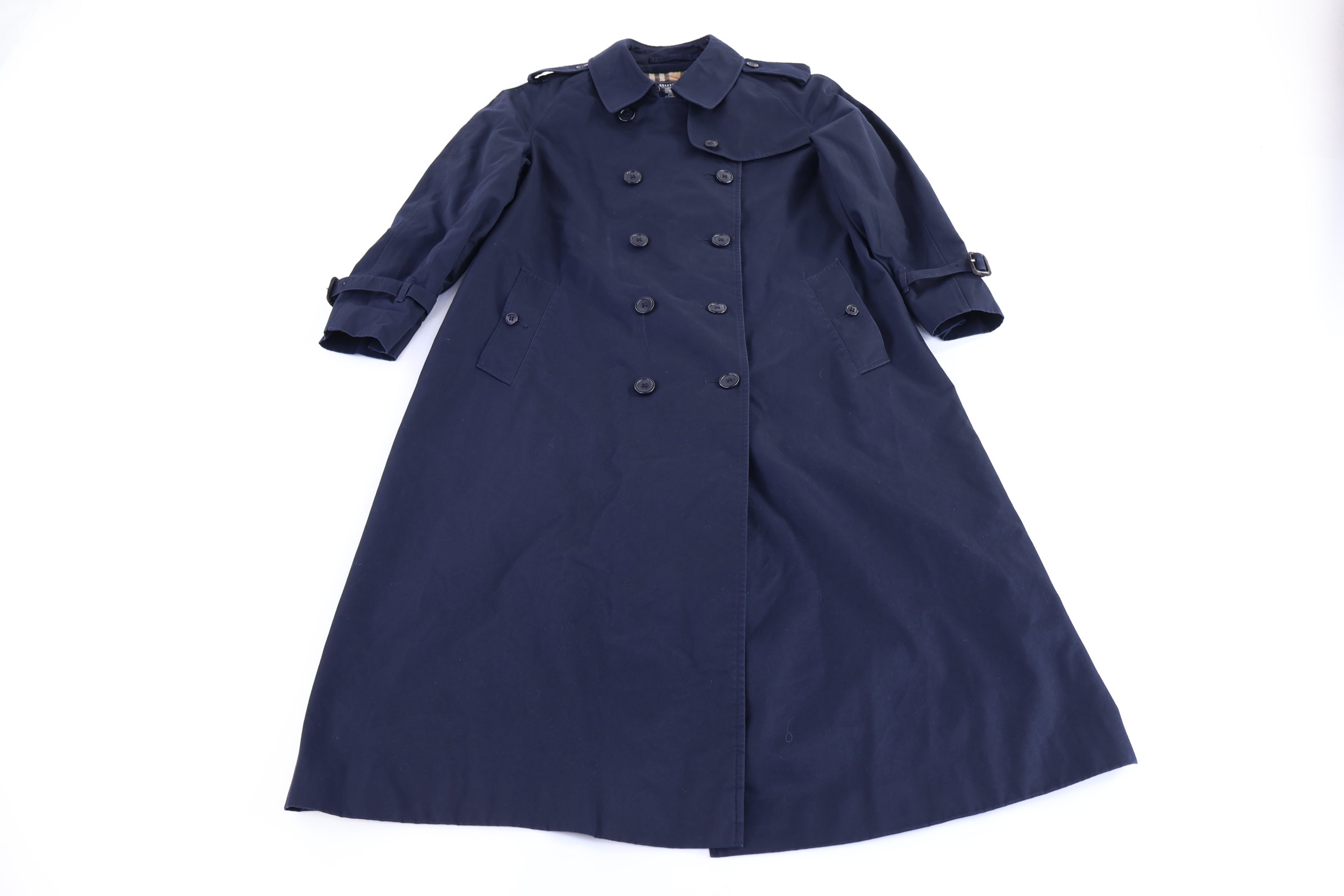 90's Burberrys Navy Blue Trench Coat