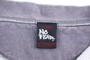 90's No Fear Embroidered Logo Henley Pullover