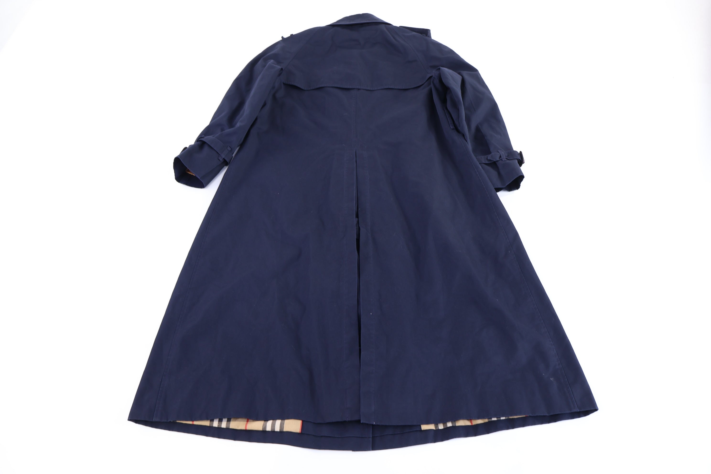 90's Burberrys Navy Blue Trench Coat