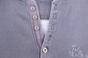 90's No Fear Embroidered Logo Henley Pullover