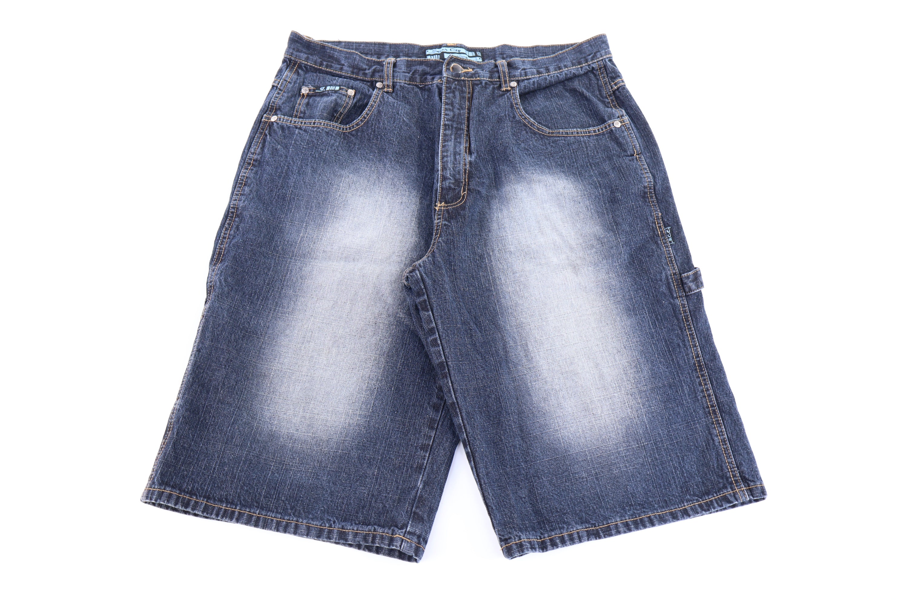 Y2K Inch City Energy Dark Wash Denim Shorts
