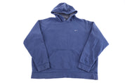 Vintage Nike Embroidered Logo Blue Pullover Hoodie