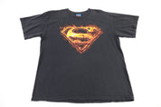 Vintage Superman Flames On Logo T-shirt