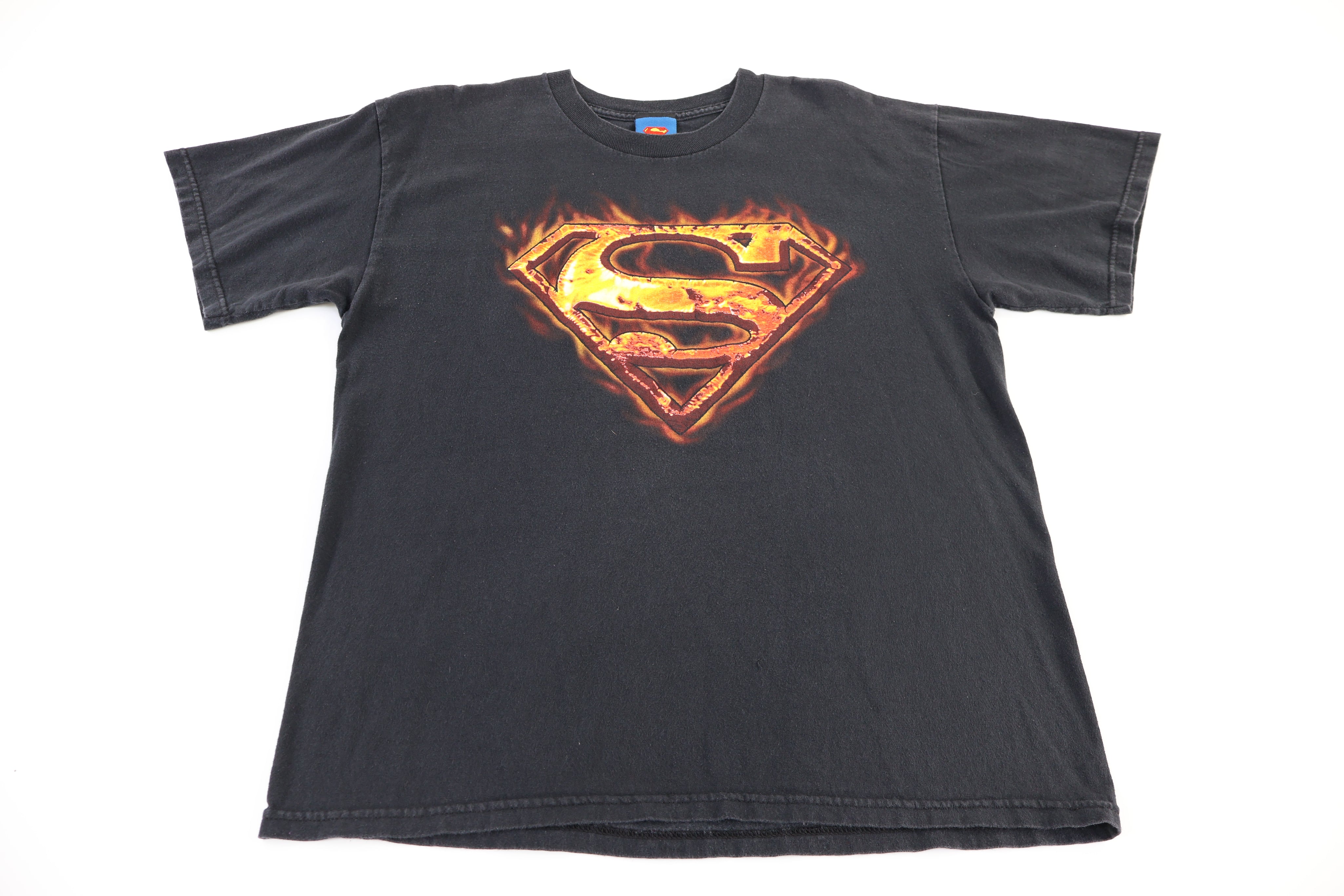 Vintage Superman Flames On Logo T-shirt