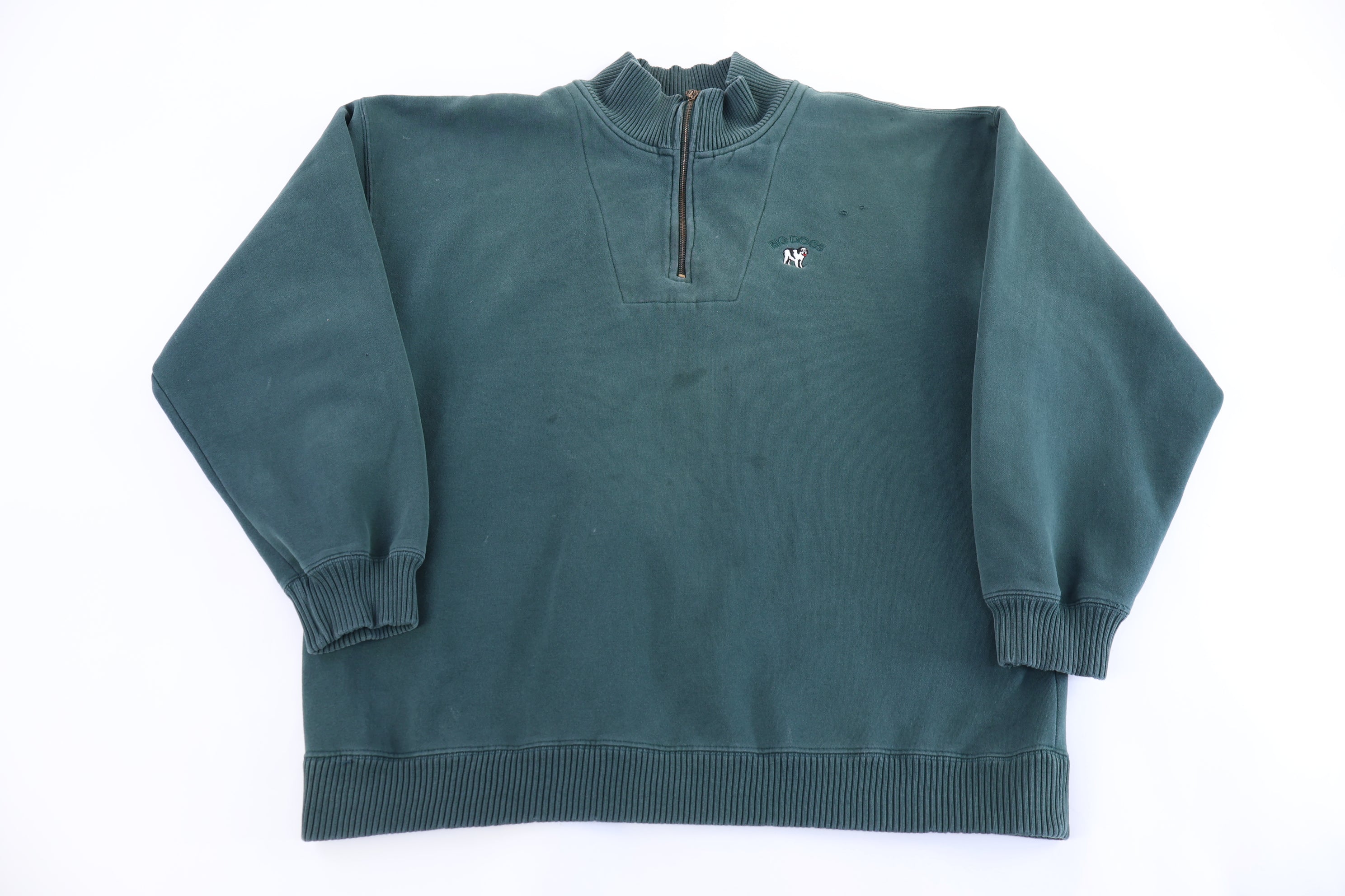 Vintage Big Dogs Green Quarter Zip Sweatshirt