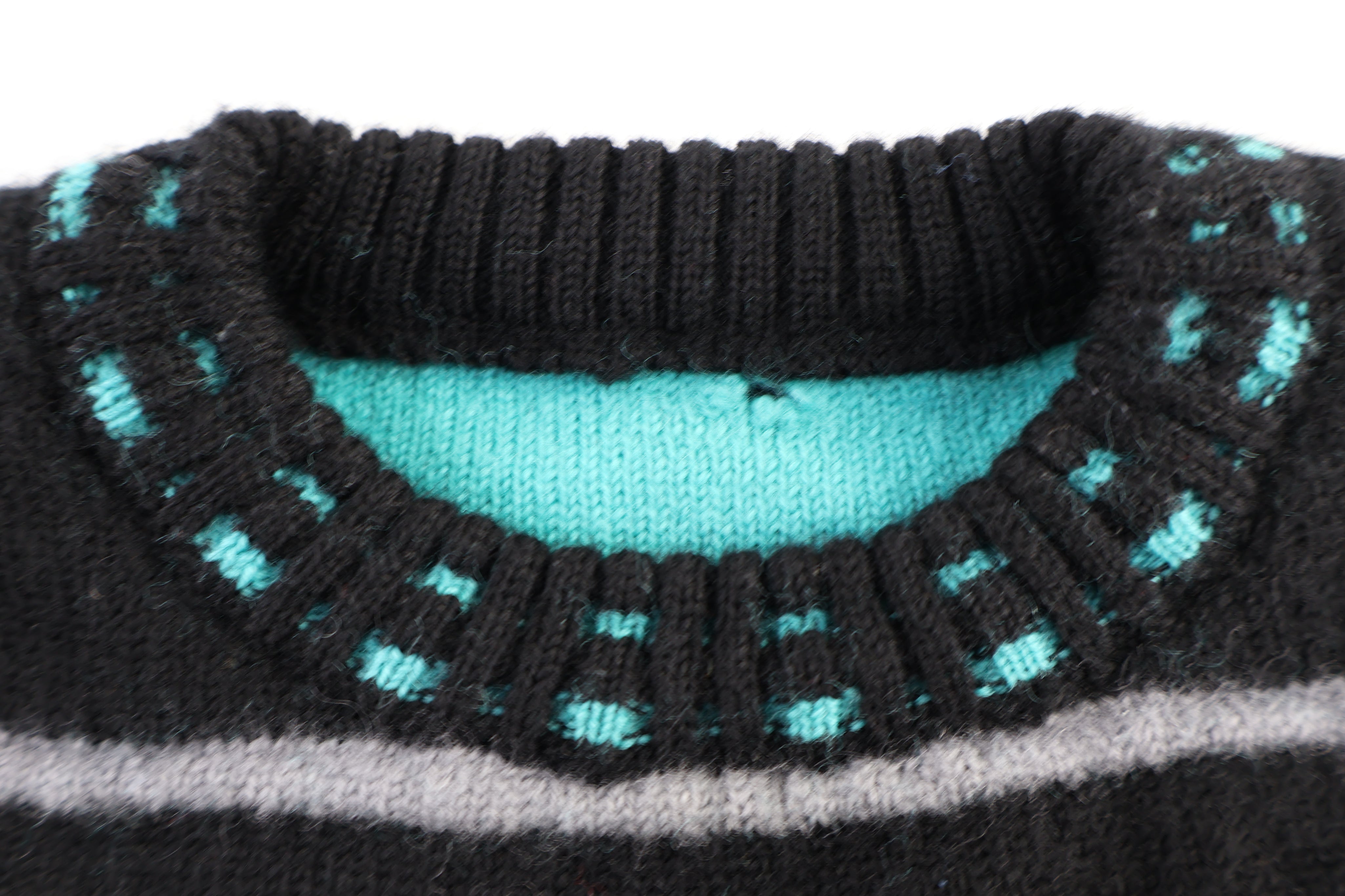 80's Geometric Pattern Wool Blend Knit Sweater