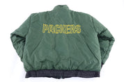 Vintage Green Bay Packers Football Full Zip Puffer Jacket