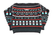 80's Geometric Pattern Wool Blend Knit Sweater