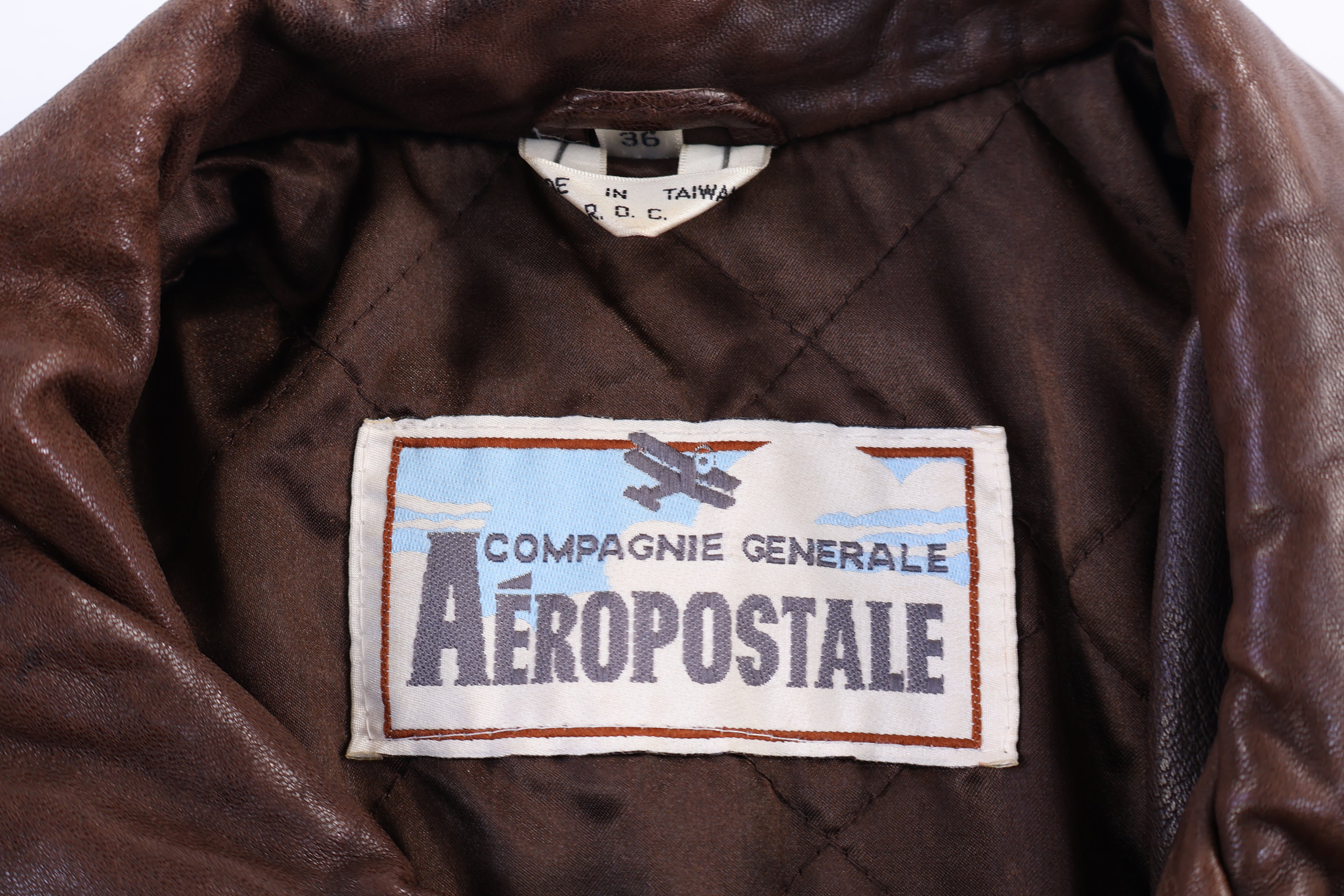 Vintage Aeropostale Brown Leather Jacket