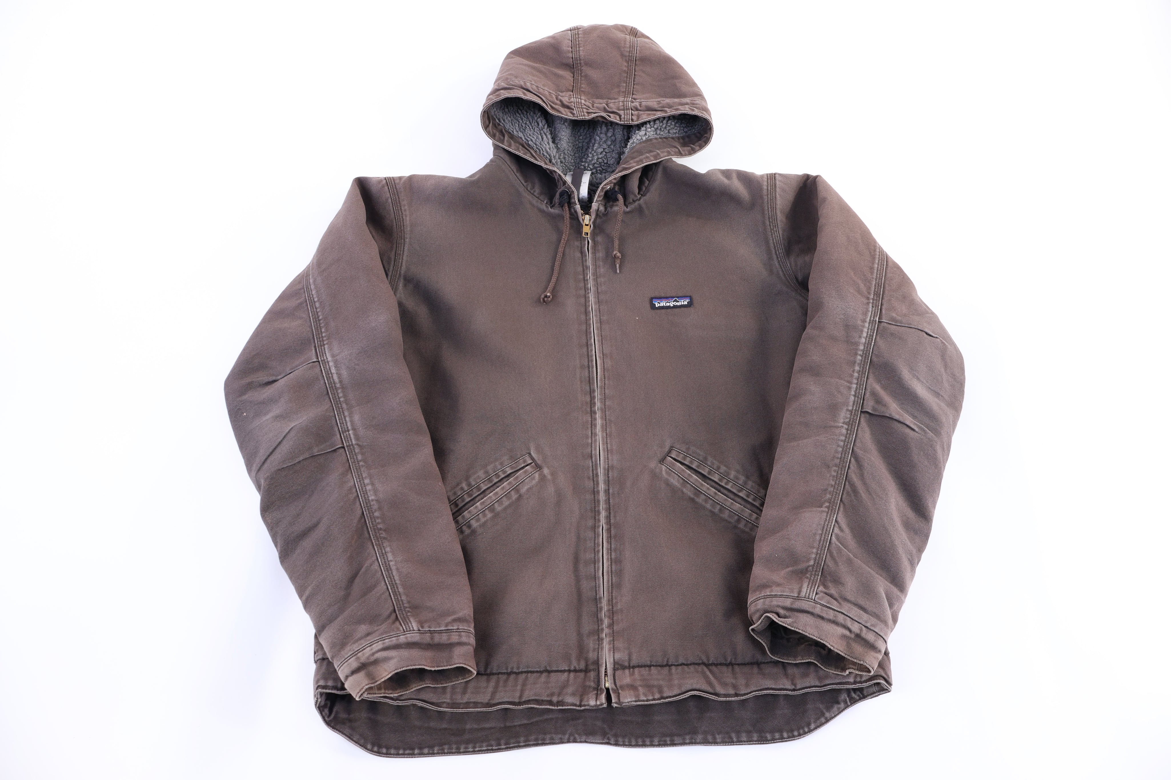 Patagonia Logo Patch Brown Canvas Full Zip Jacket