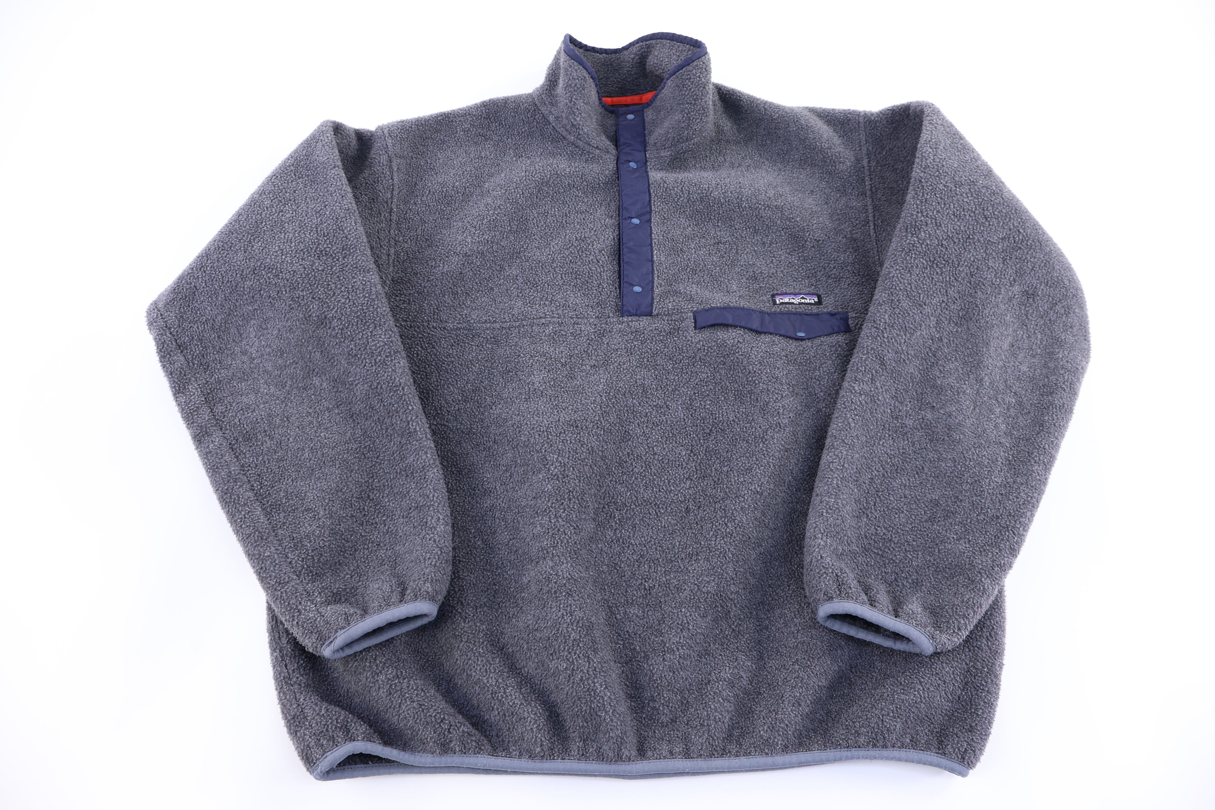 90's Patagonia Logo Patch Grey Fleece Pullover