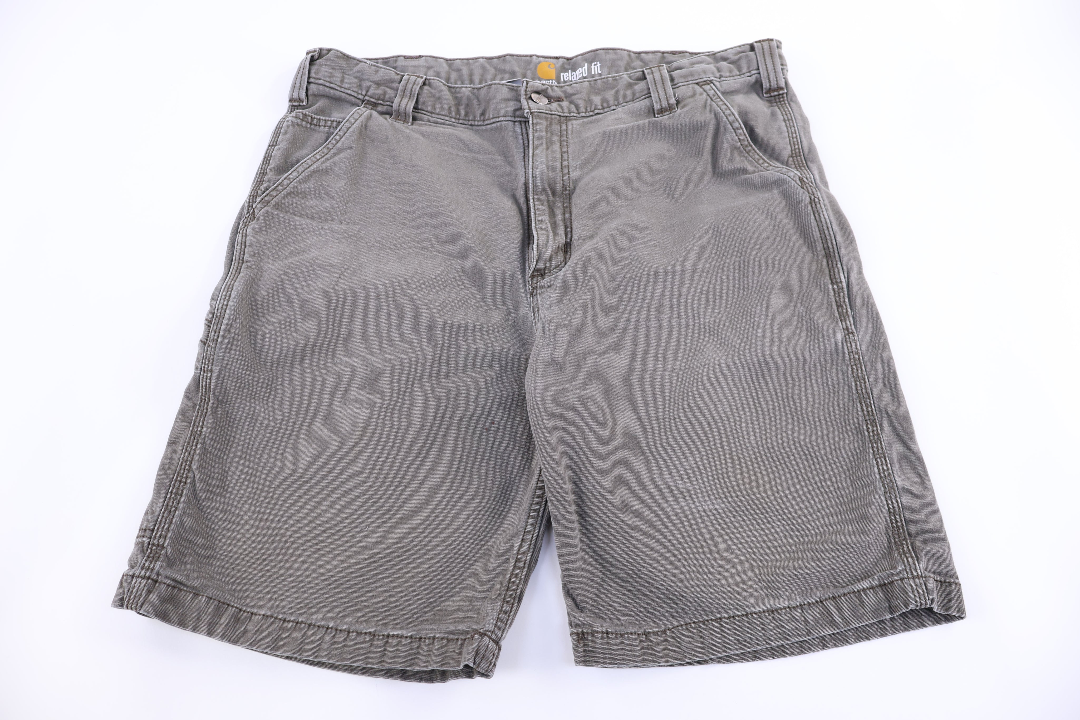 Carhartt Logo Patch Relaxed Fit Green Shorts