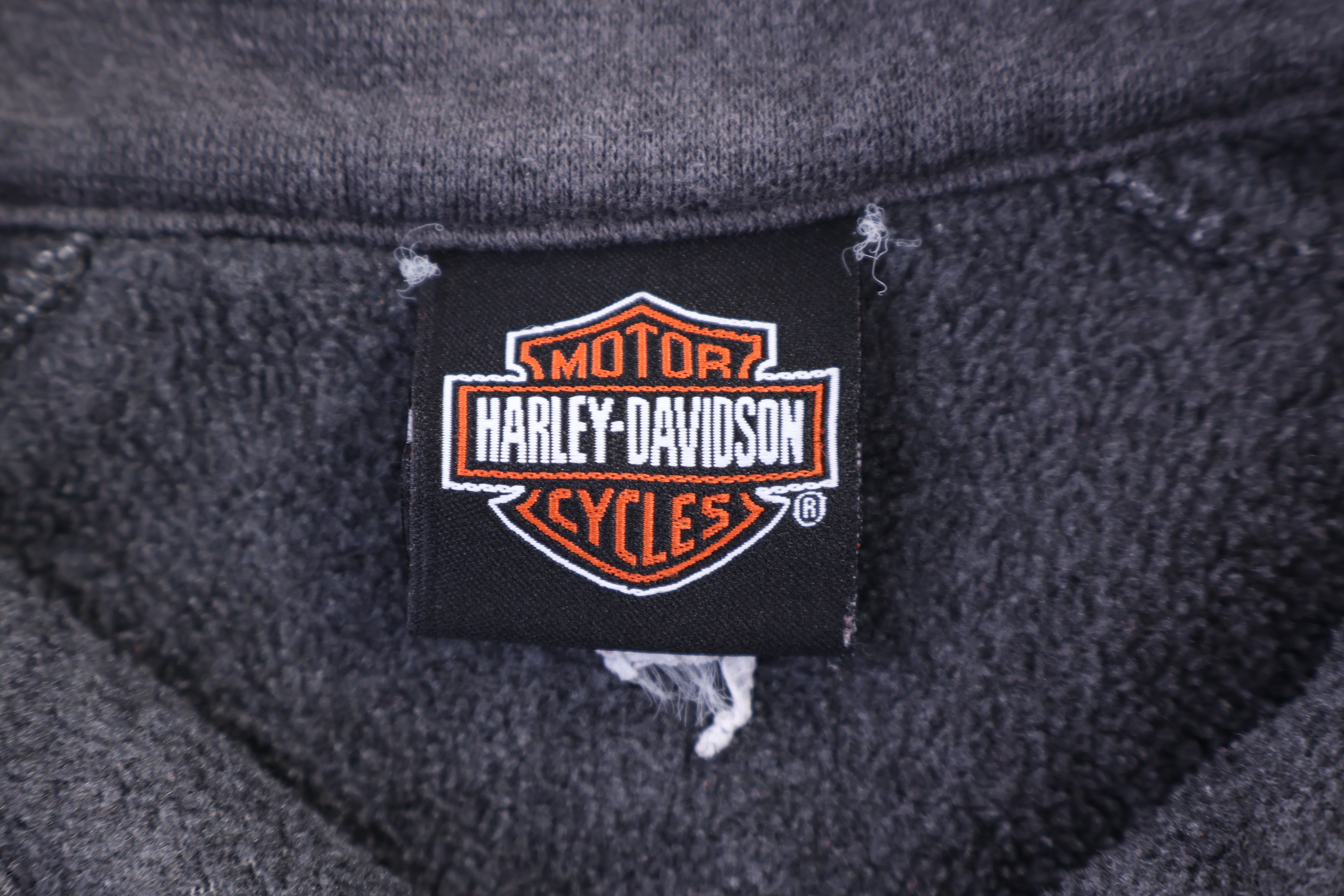 Harley Davidson Motorcycles Grey Quarter Zip Fleece Pullover