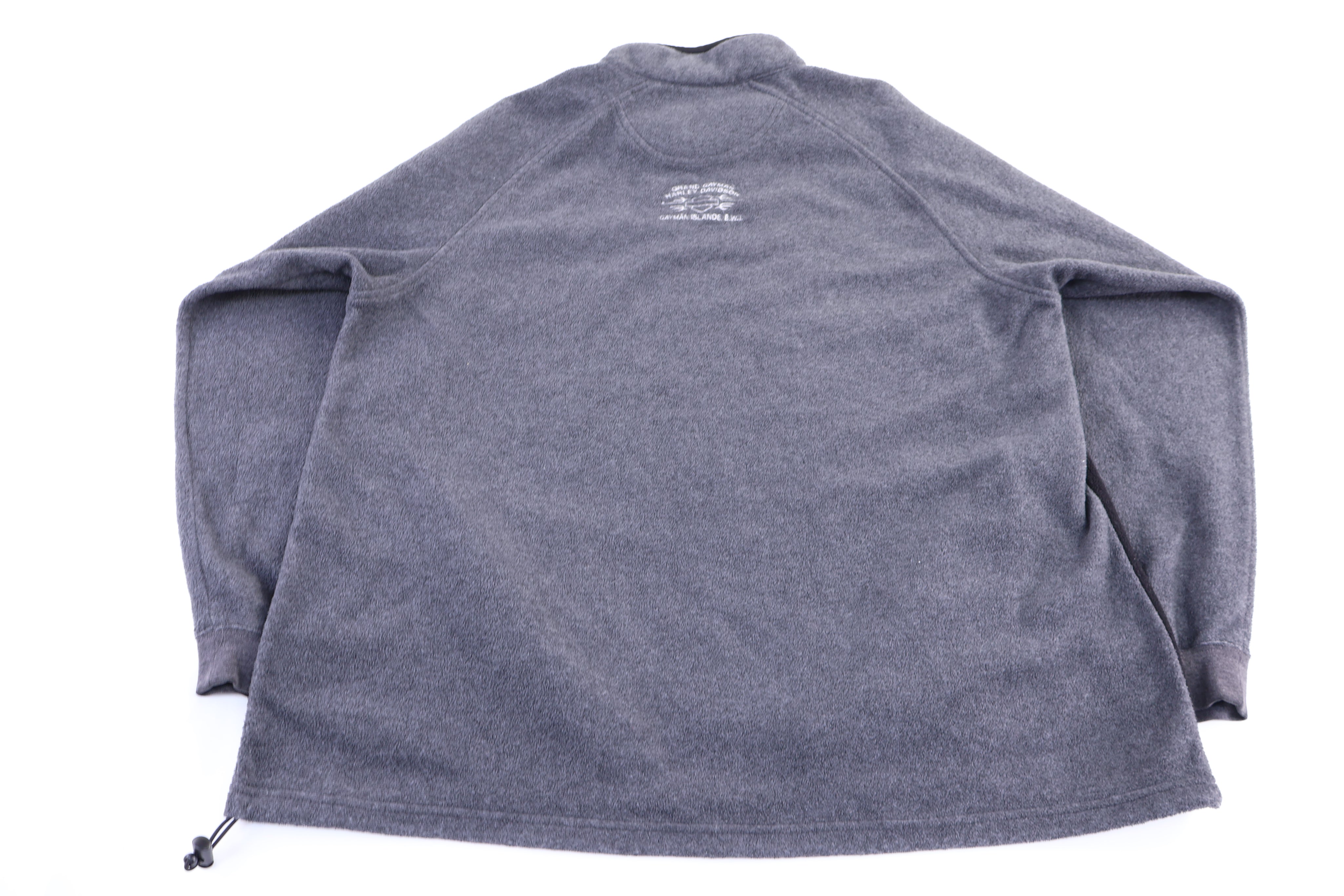 Harley Davidson Motorcycles Grey Quarter Zip Fleece Pullover