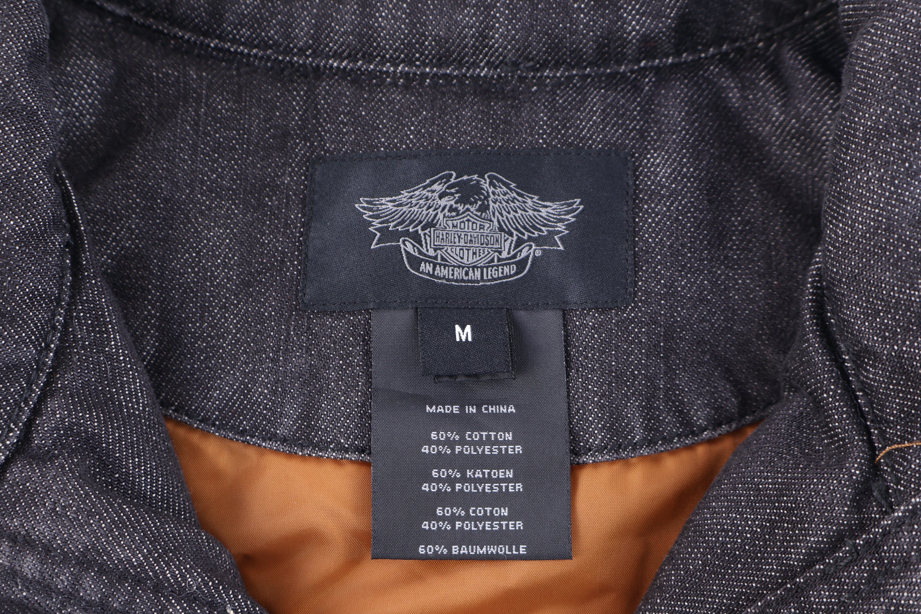 Harley Davidson Motorcycles Grey & Black Button Jacket