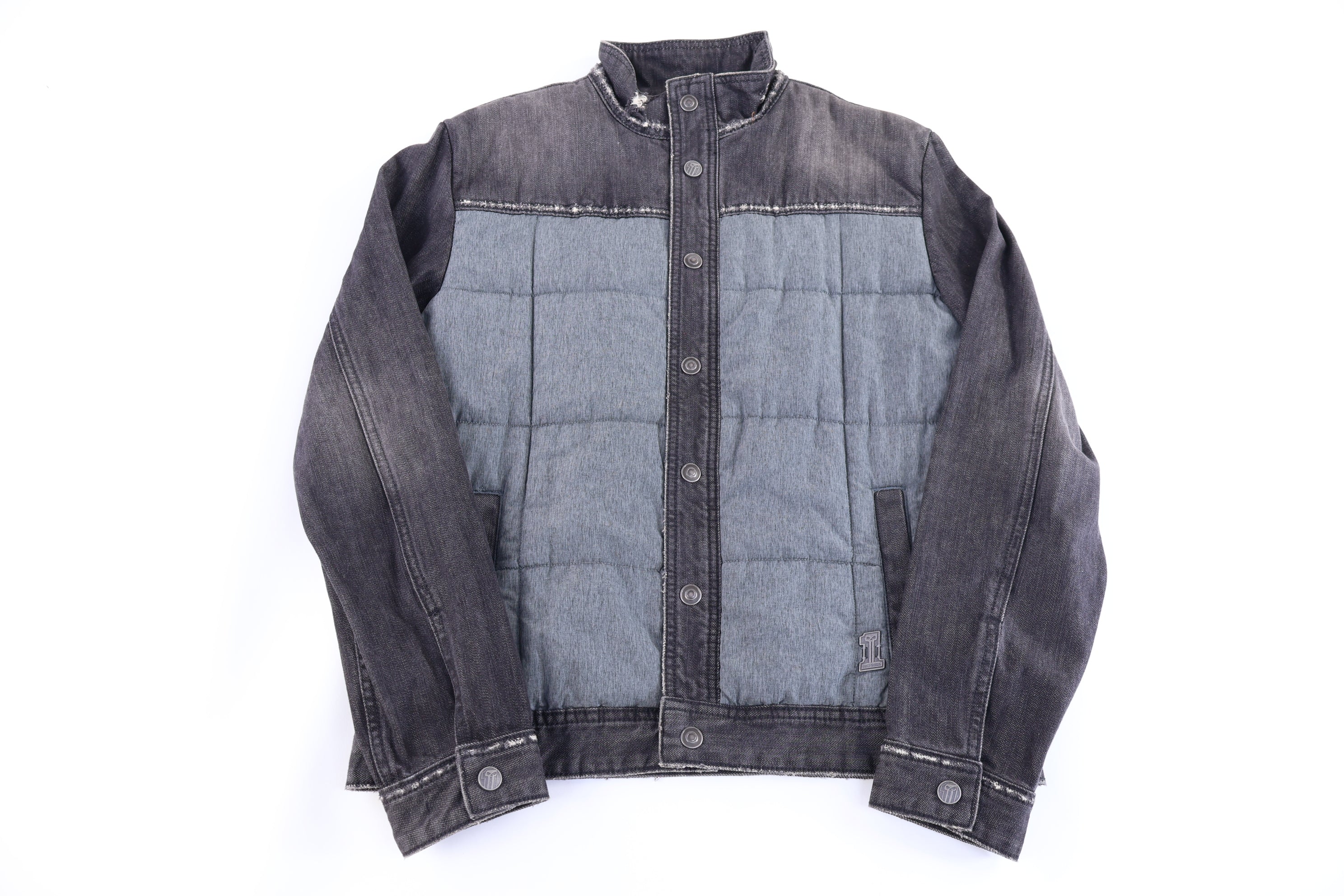 Harley Davidson Motorcycles Grey & Black Button Jacket