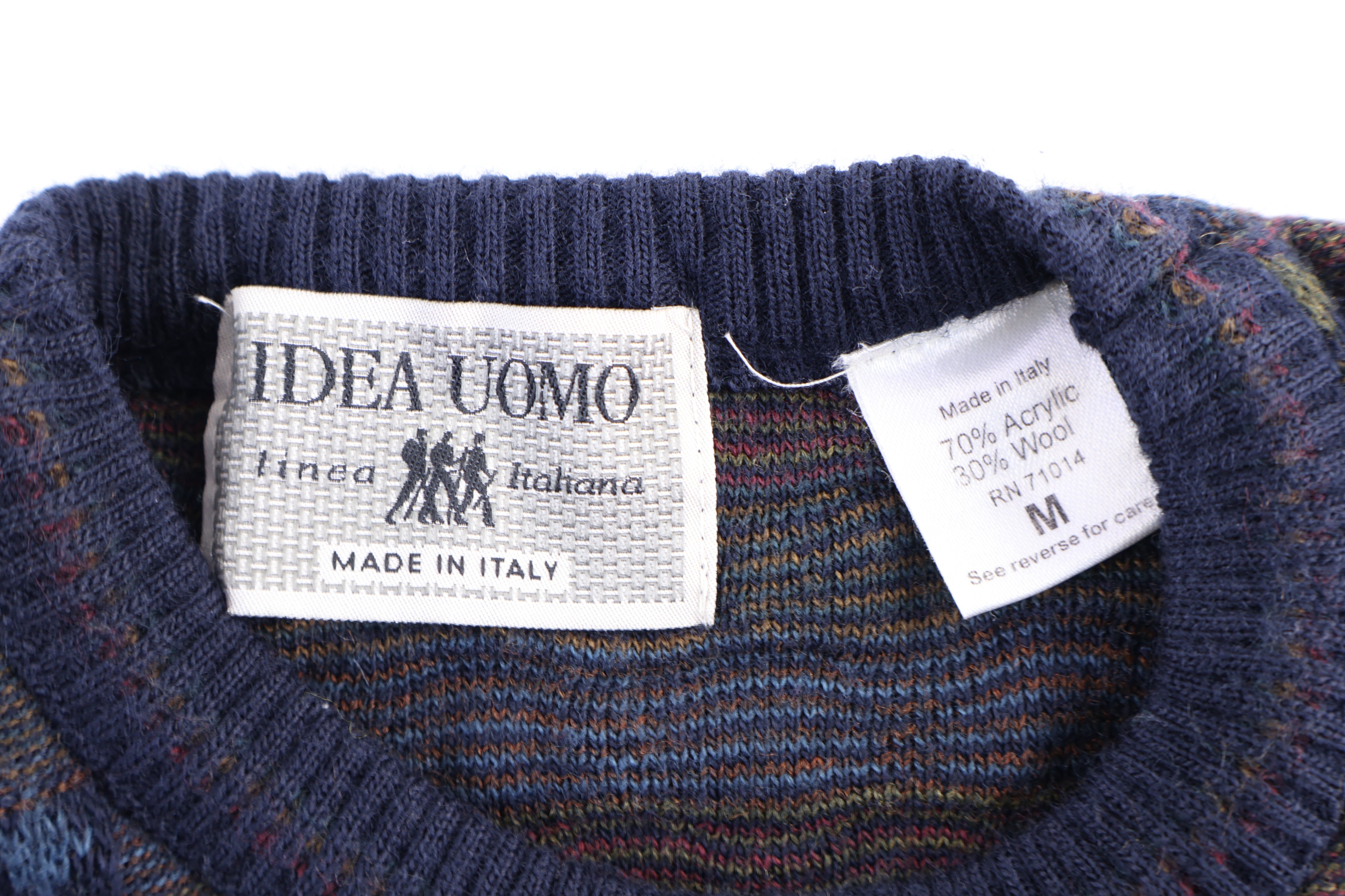 80's Idea Uomo Multipattern Knit Sweater