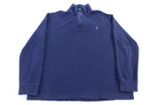 Polo Ralph Lauren Embroidered Logo Blue quarter Zip Sweater
