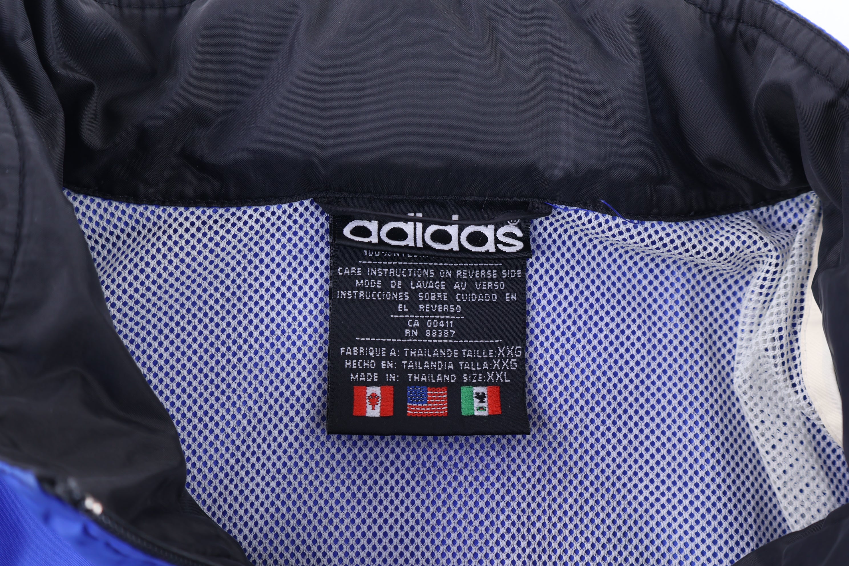 90's Adidas Embroidered Logo Multicolor Full Zip Windbreaker