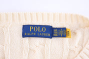 Polo Ralph Lauren Embroidered Logo Cream Knit Sweater