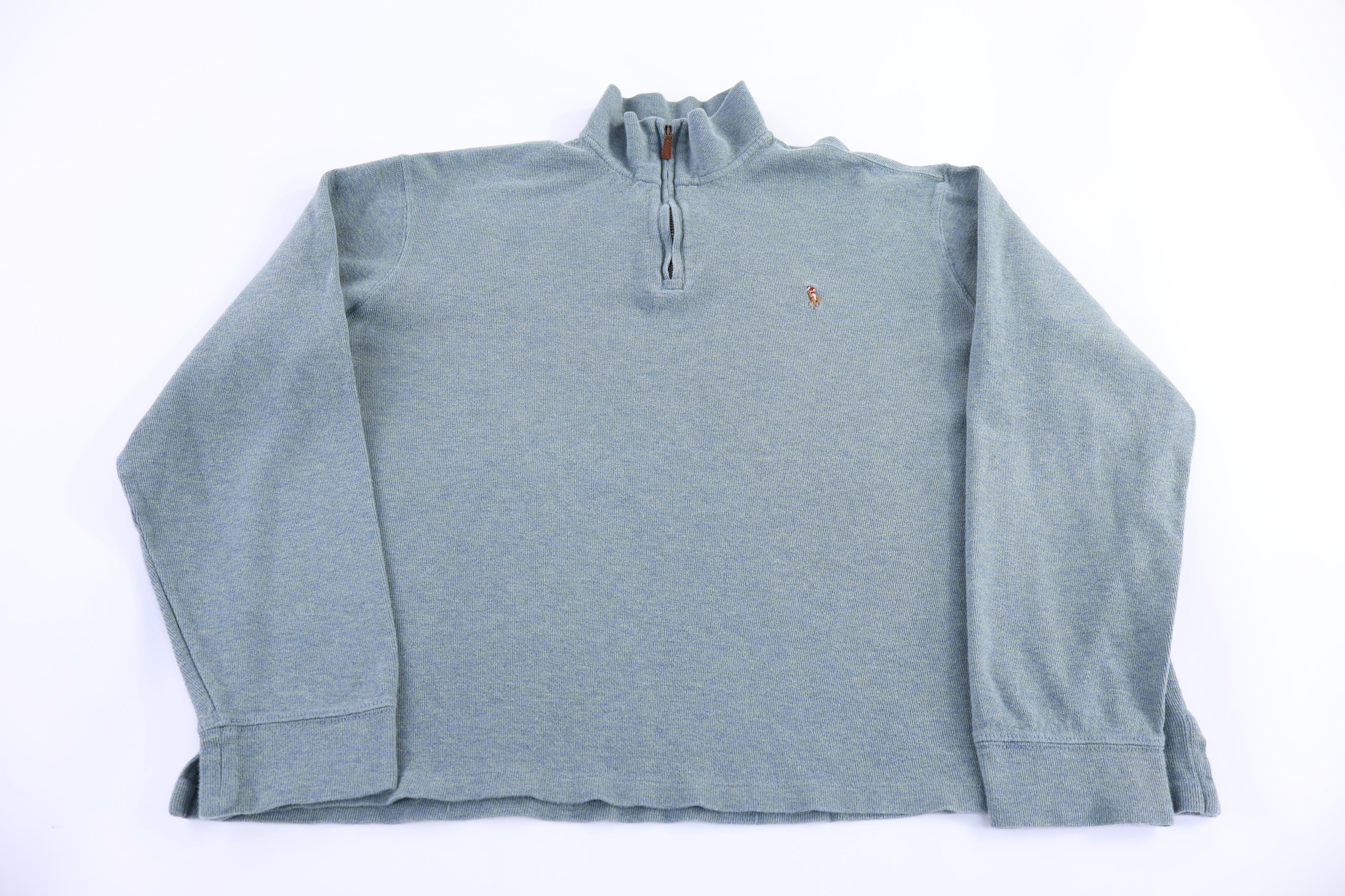 Polo Ralph Lauren Embroidered Logo Quarter Zip Sweater