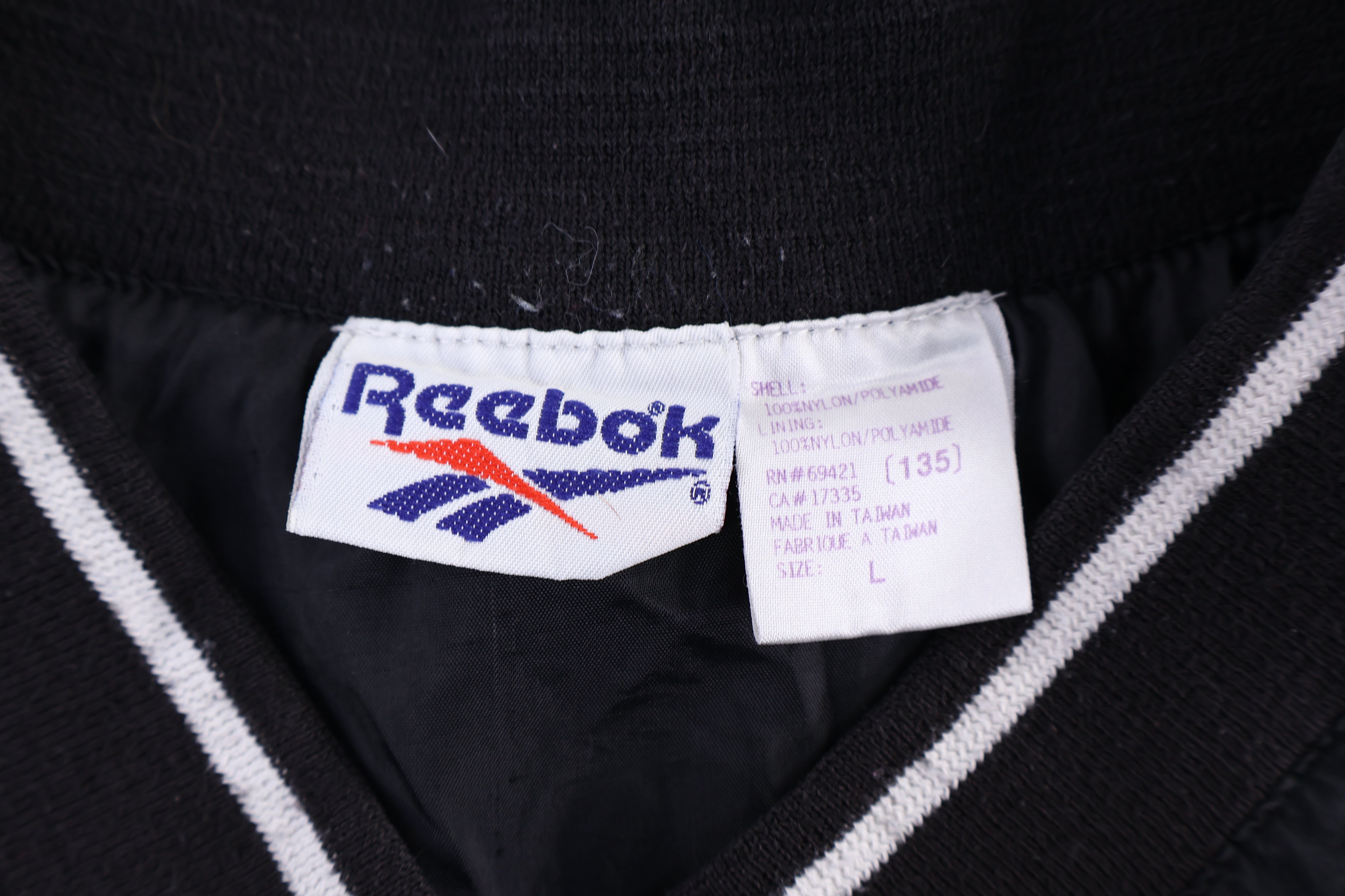 90's Reebok Embroidered Logo Black Pullover Windbreaker