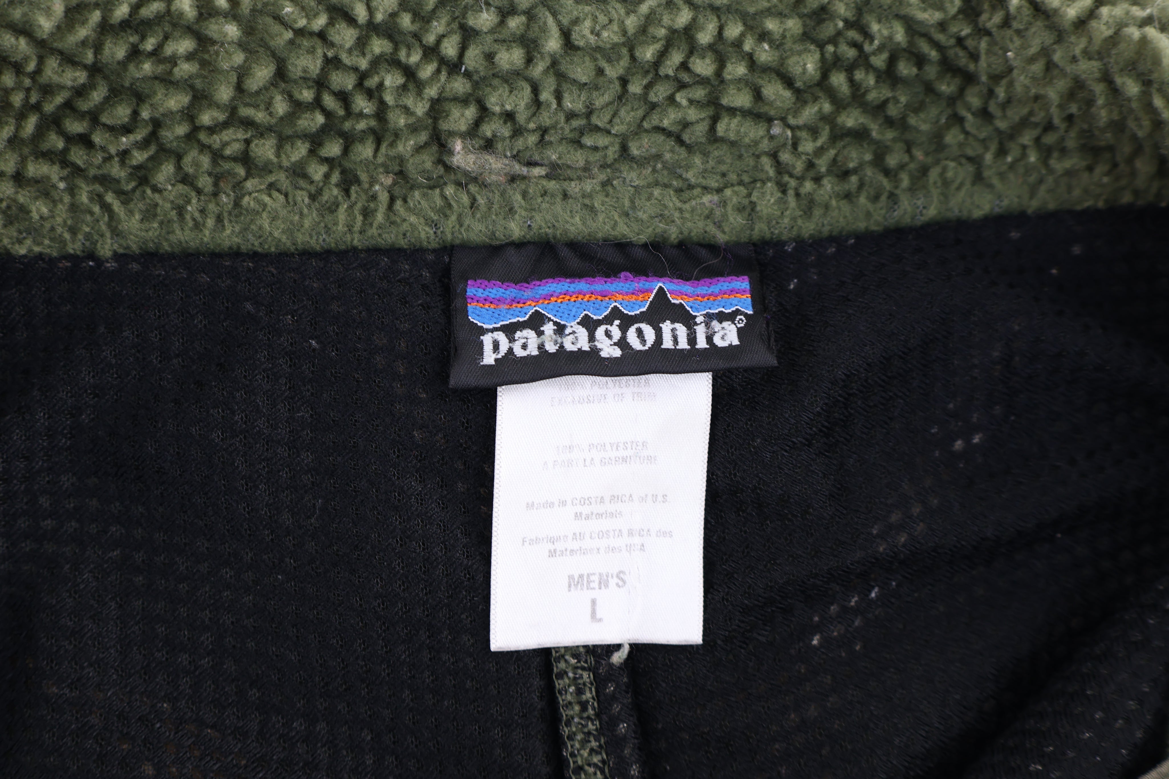 Patagonia Logo Patch Green Sherpa Full Zip Jacket