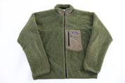 Patagonia Logo Patch Green Sherpa Full Zip Jacket