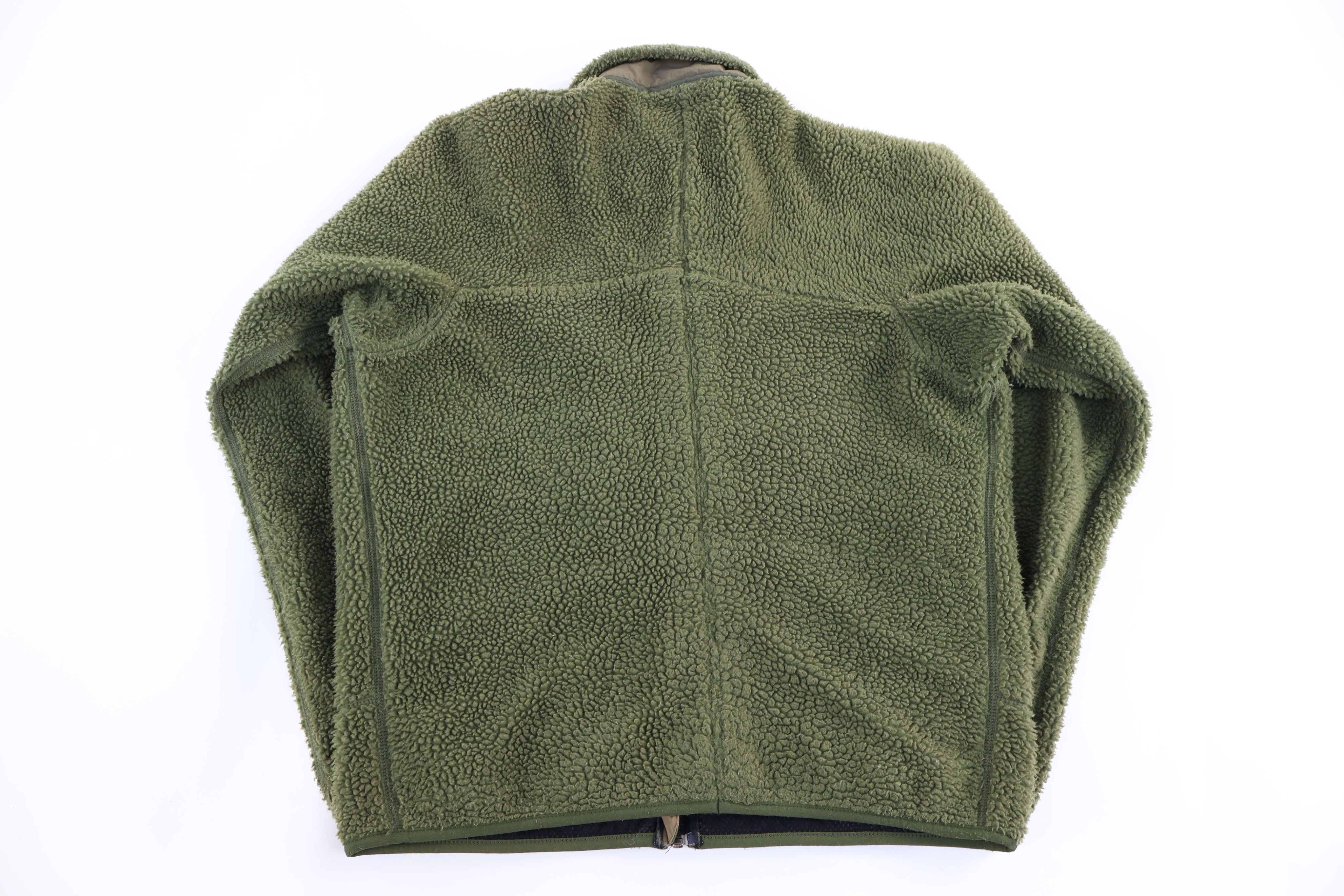 Patagonia Logo Patch Green Sherpa Full Zip Jacket