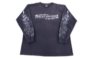 Vintage Harley Davidson Motorcycles Wyoming Flames LS T-shirt