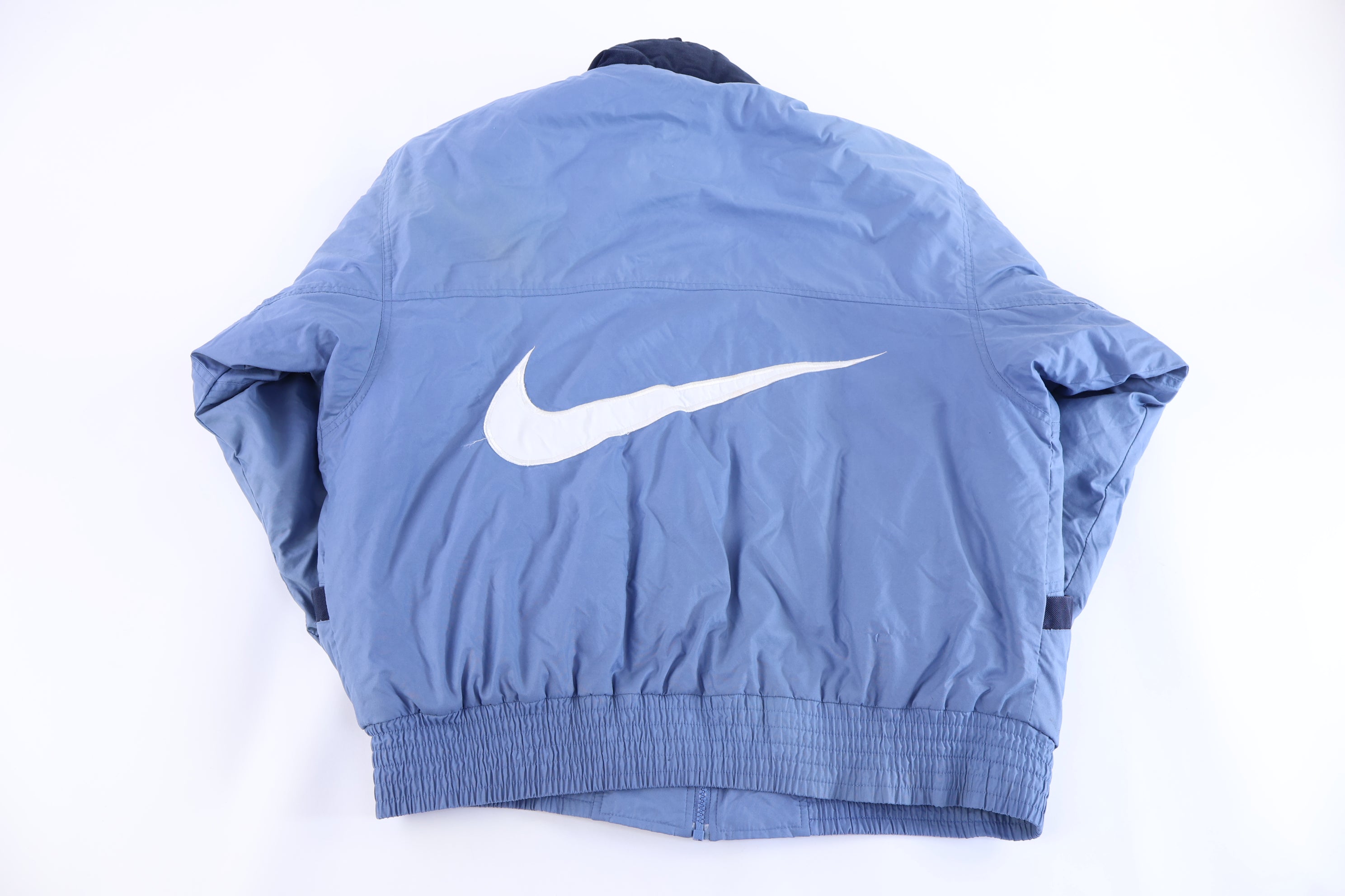 90's Nike Embroidered Logo Blue Puffer Jacket
