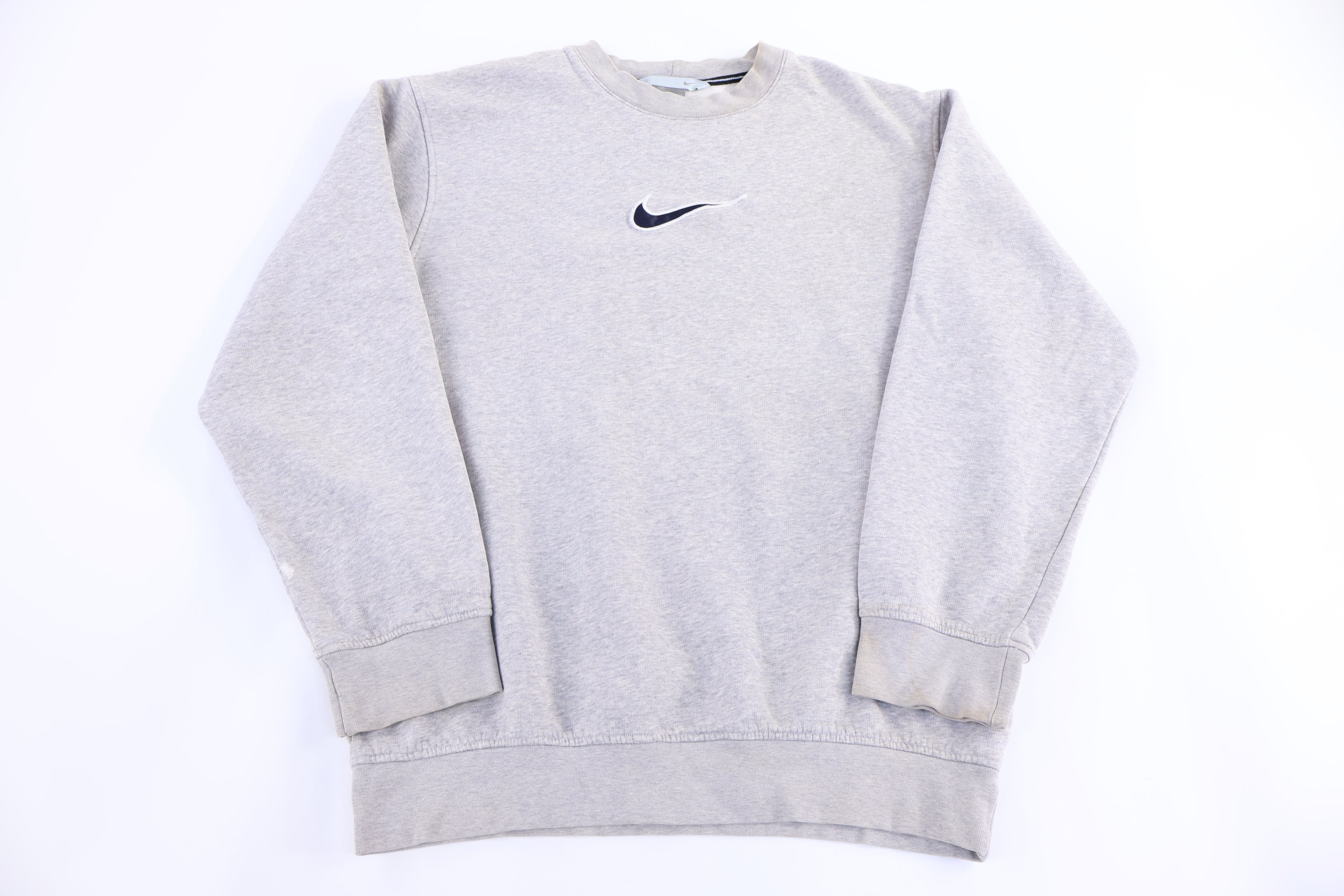 Vintage Nike Embroidered Logo Grey Blank Sweatshirt